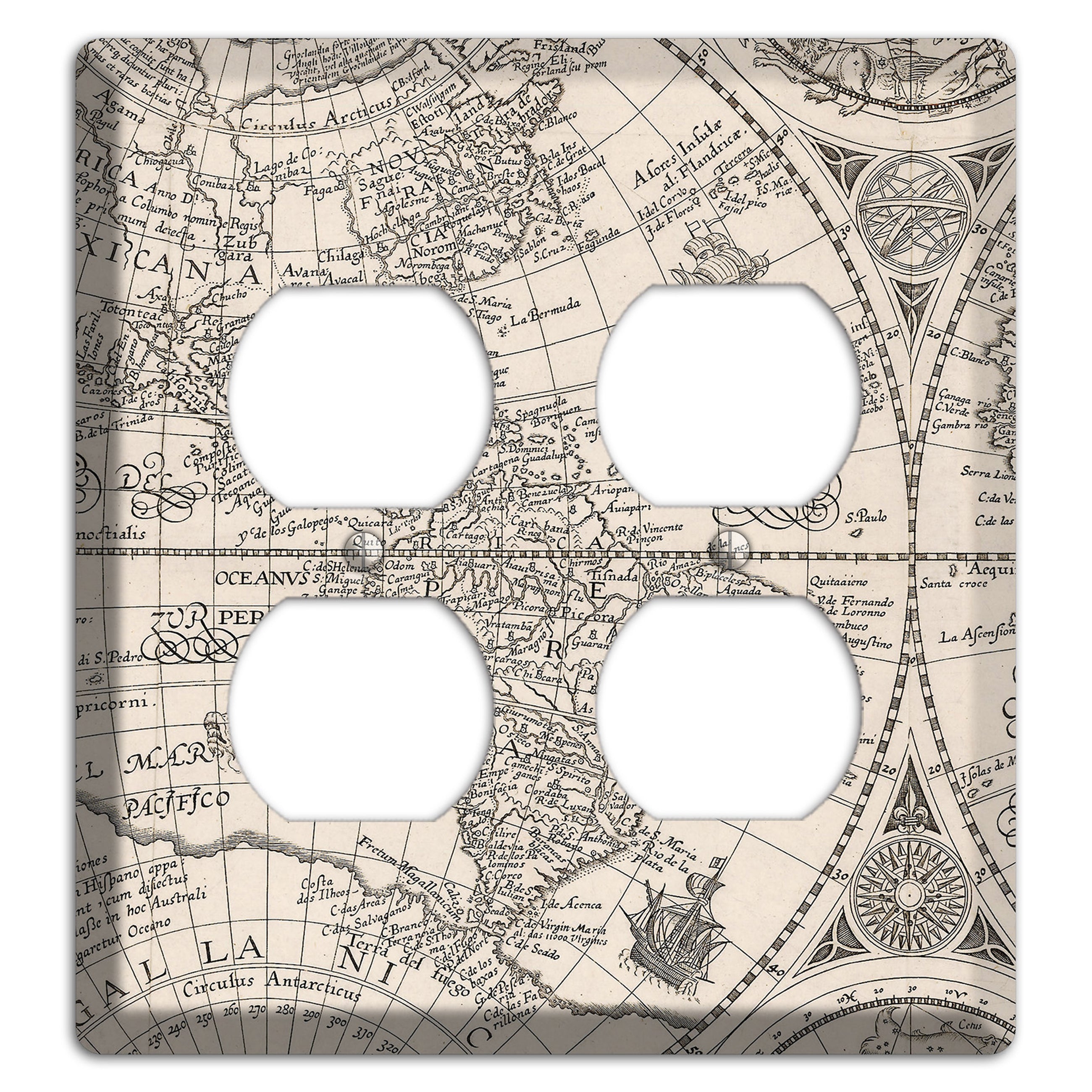 Map of South America 2 Duplex Wallplate