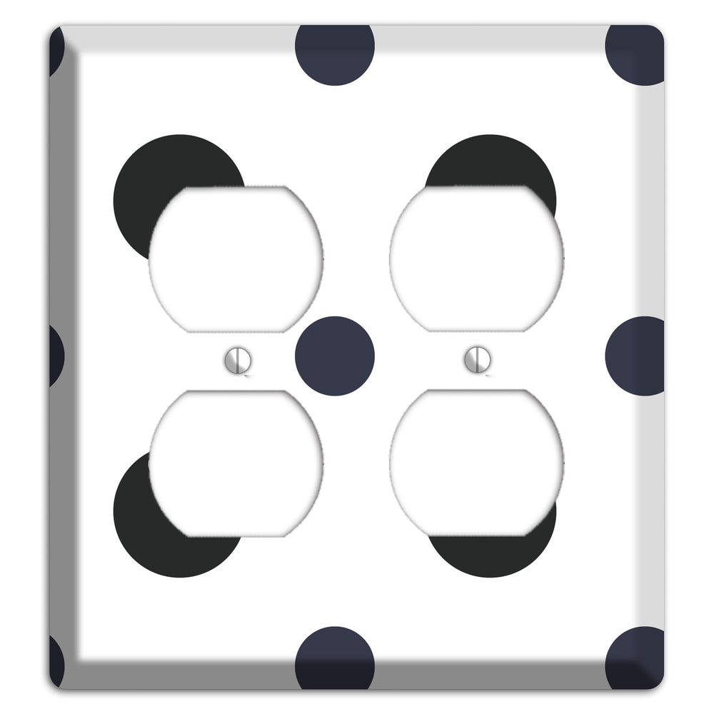 Black Multi Medium Polka Dots 2 Duplex Wallplate