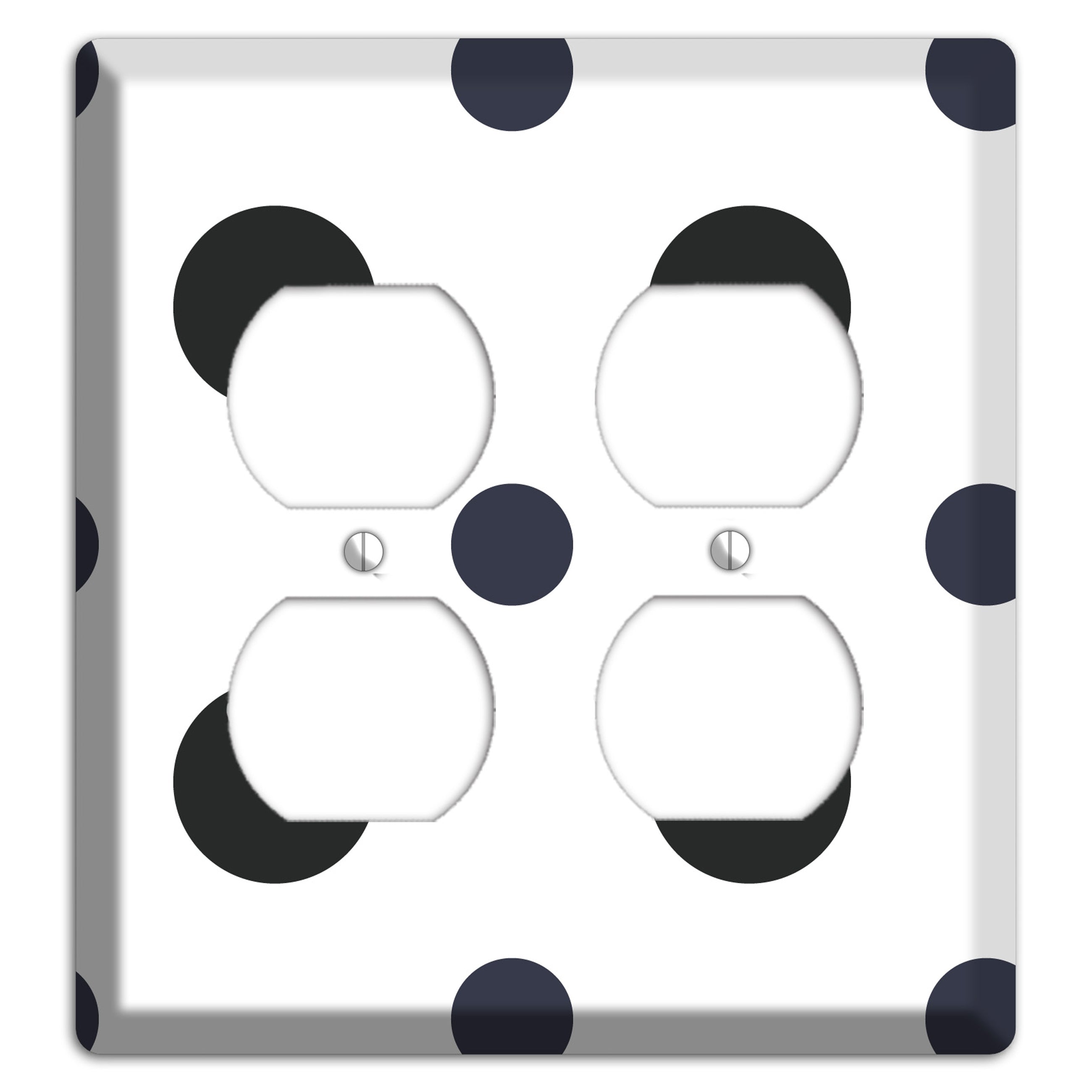 Black Multi Medium Polka Dots 2 Duplex Wallplate
