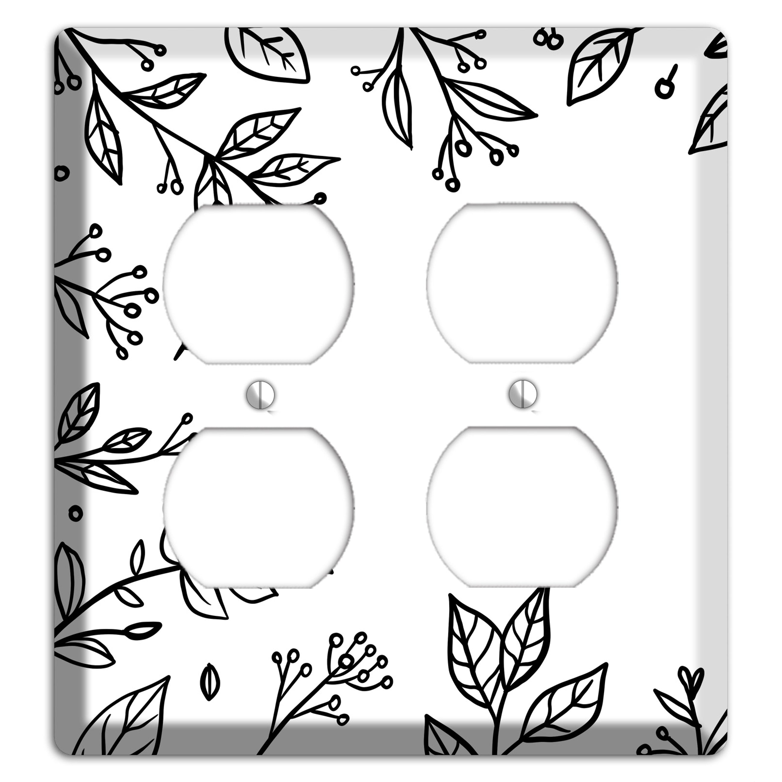 Hand-Drawn Floral 28 2 Duplex Wallplate