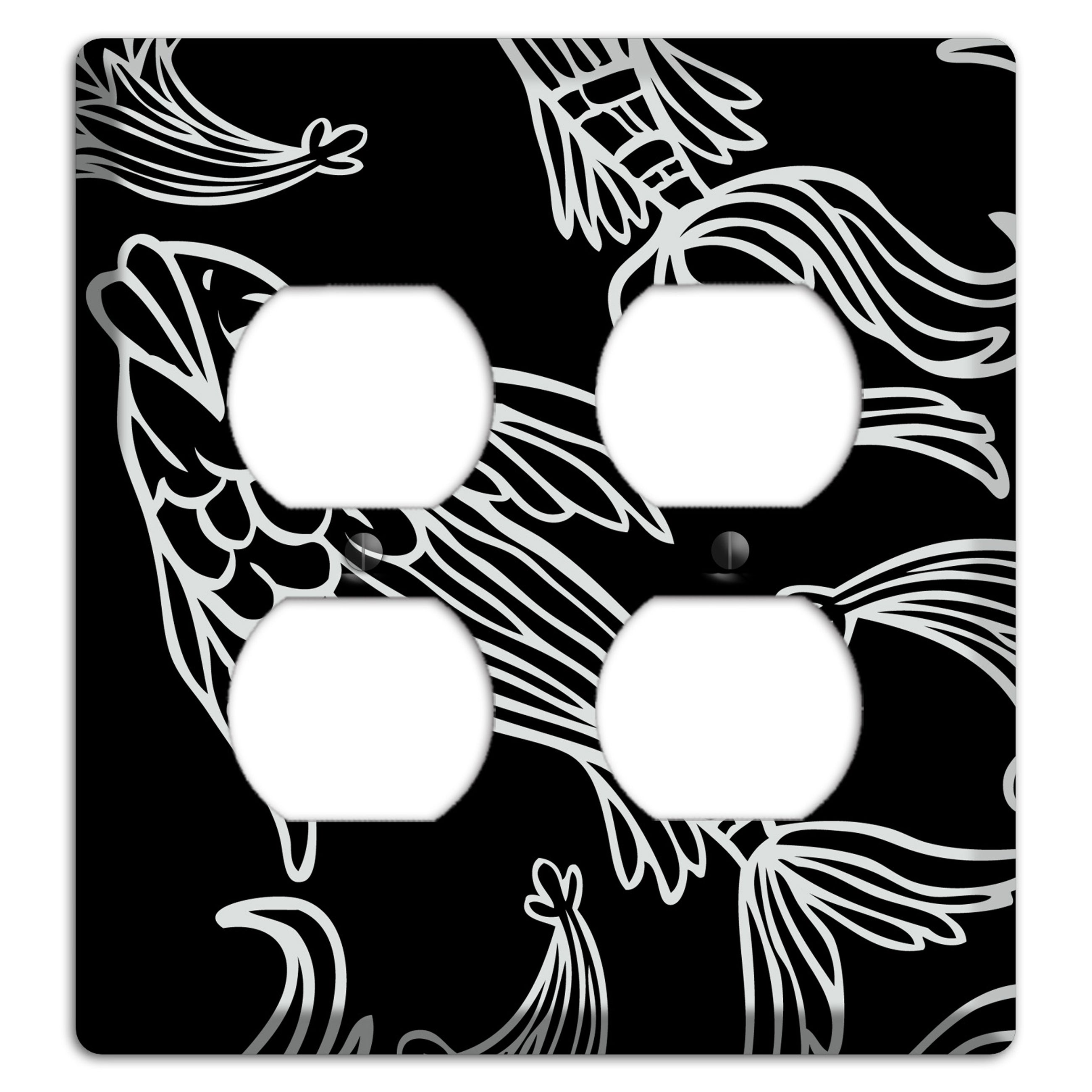 Black and White Koi 2 Duplex Wallplate