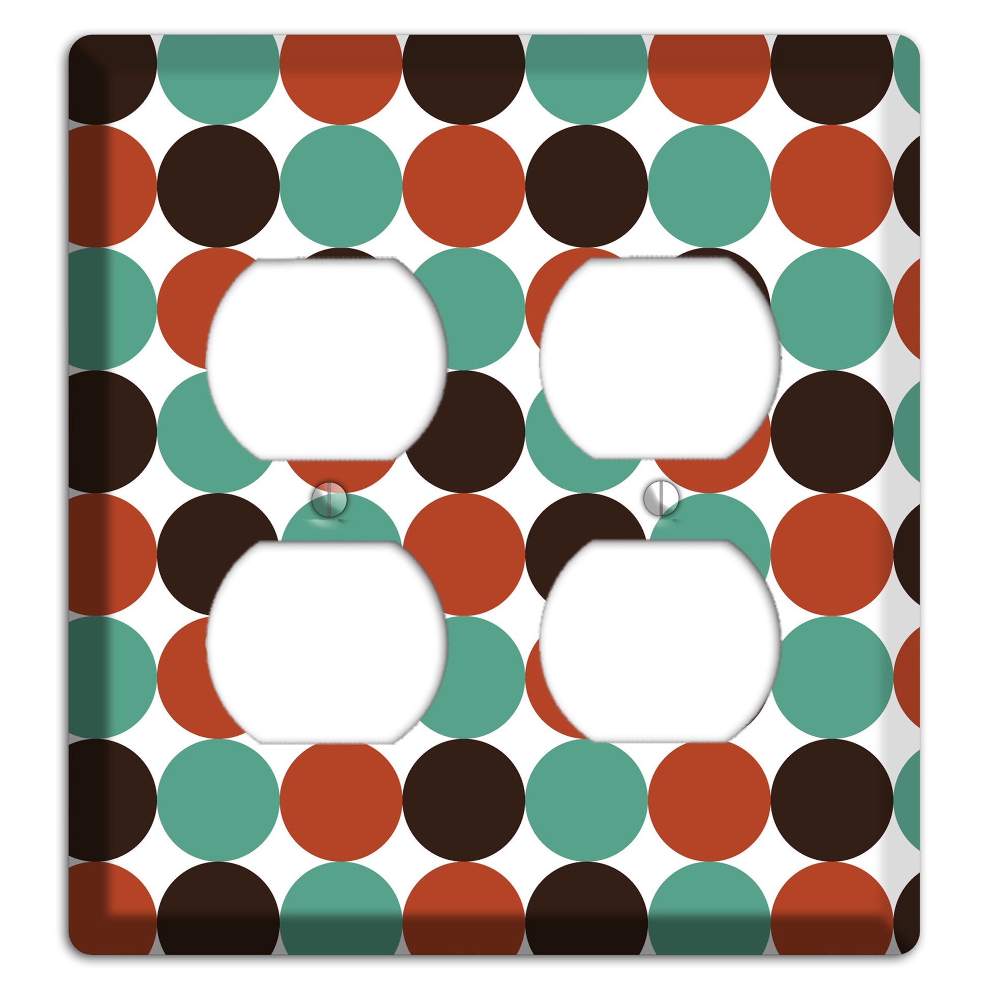 Black Teal Maroon Dots 2 Duplex Wallplate
