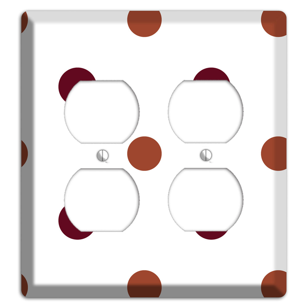Multi Brown Medium Polka Dots 2 Duplex Wallplate