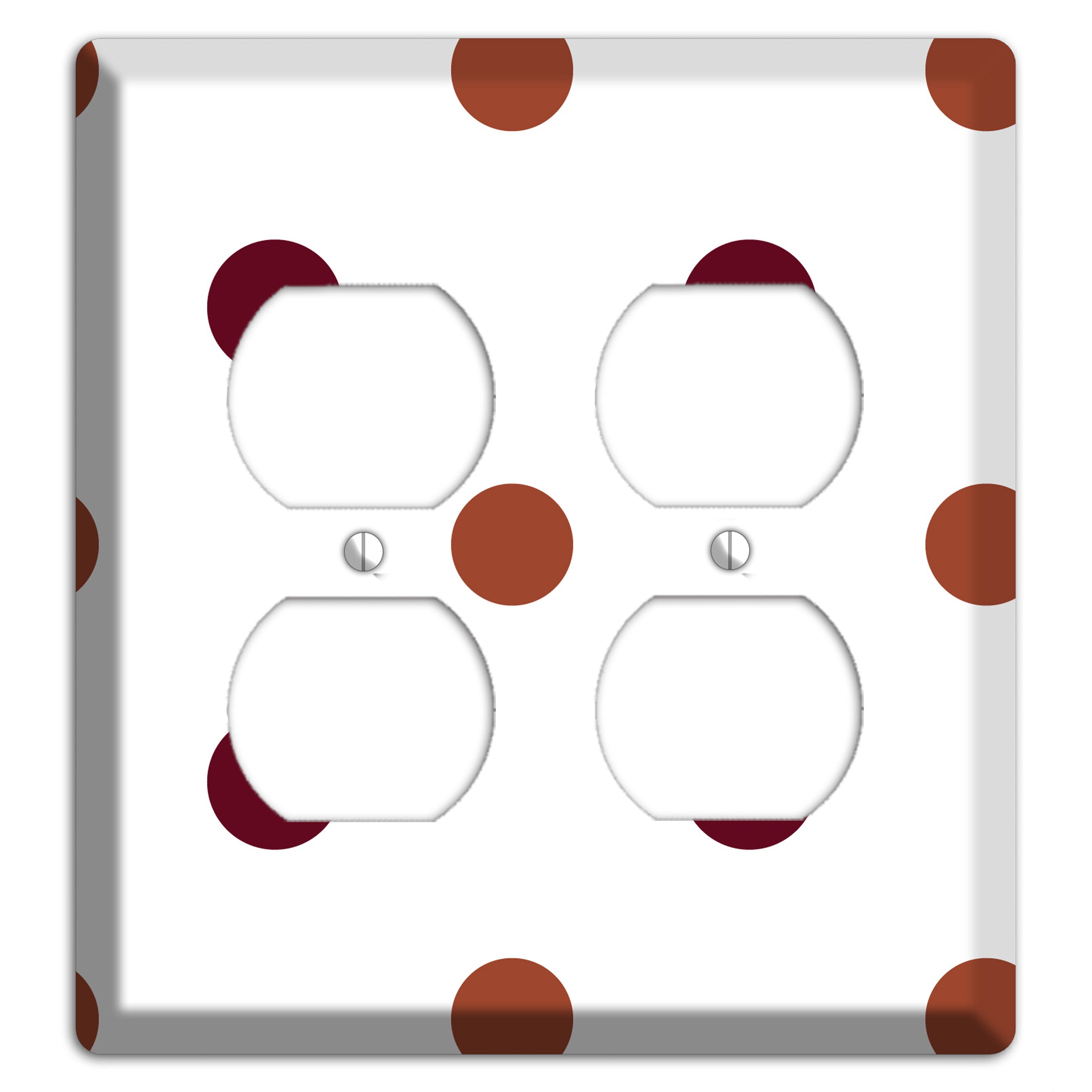Multi Brown Medium Polka Dots 2 Duplex Wallplate