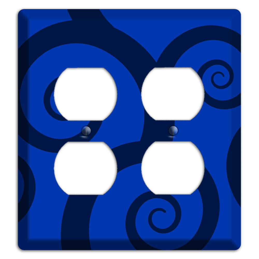 Blue Large Swirl 2 Duplex Wallplate