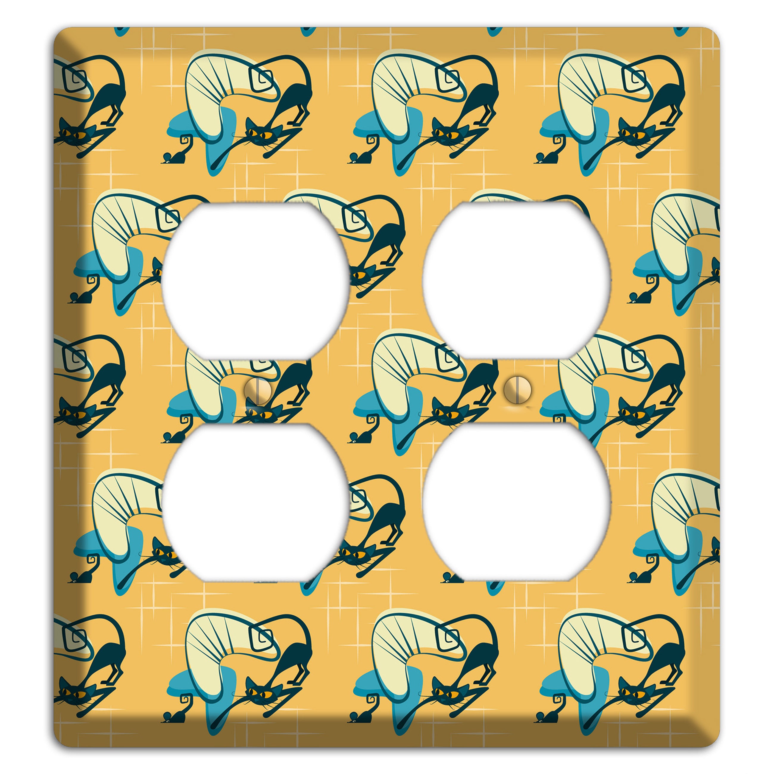 Yellow Kitties 2 Duplex Wallplate