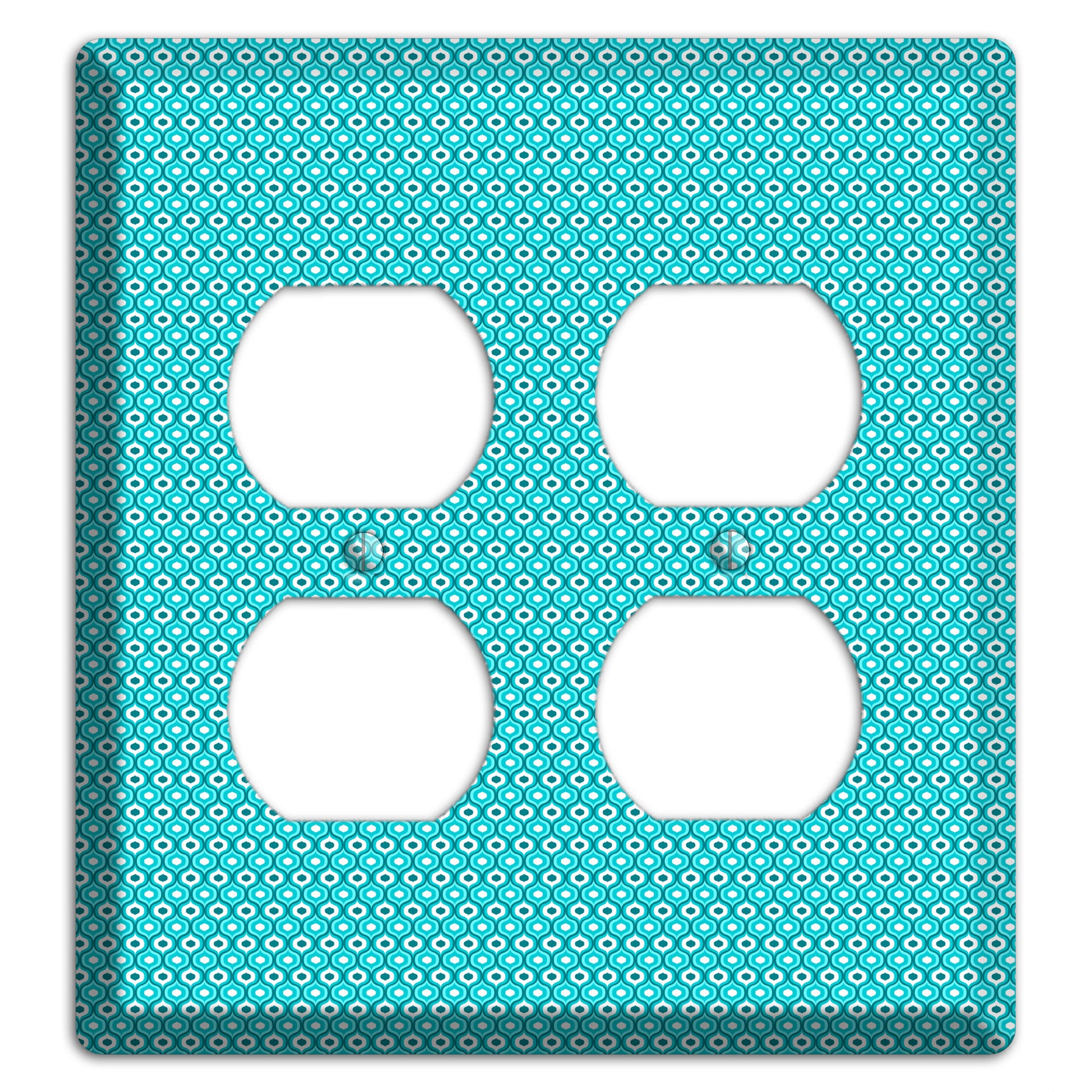 Turquoise Tiny Double Scallop 2 Duplex Wallplate