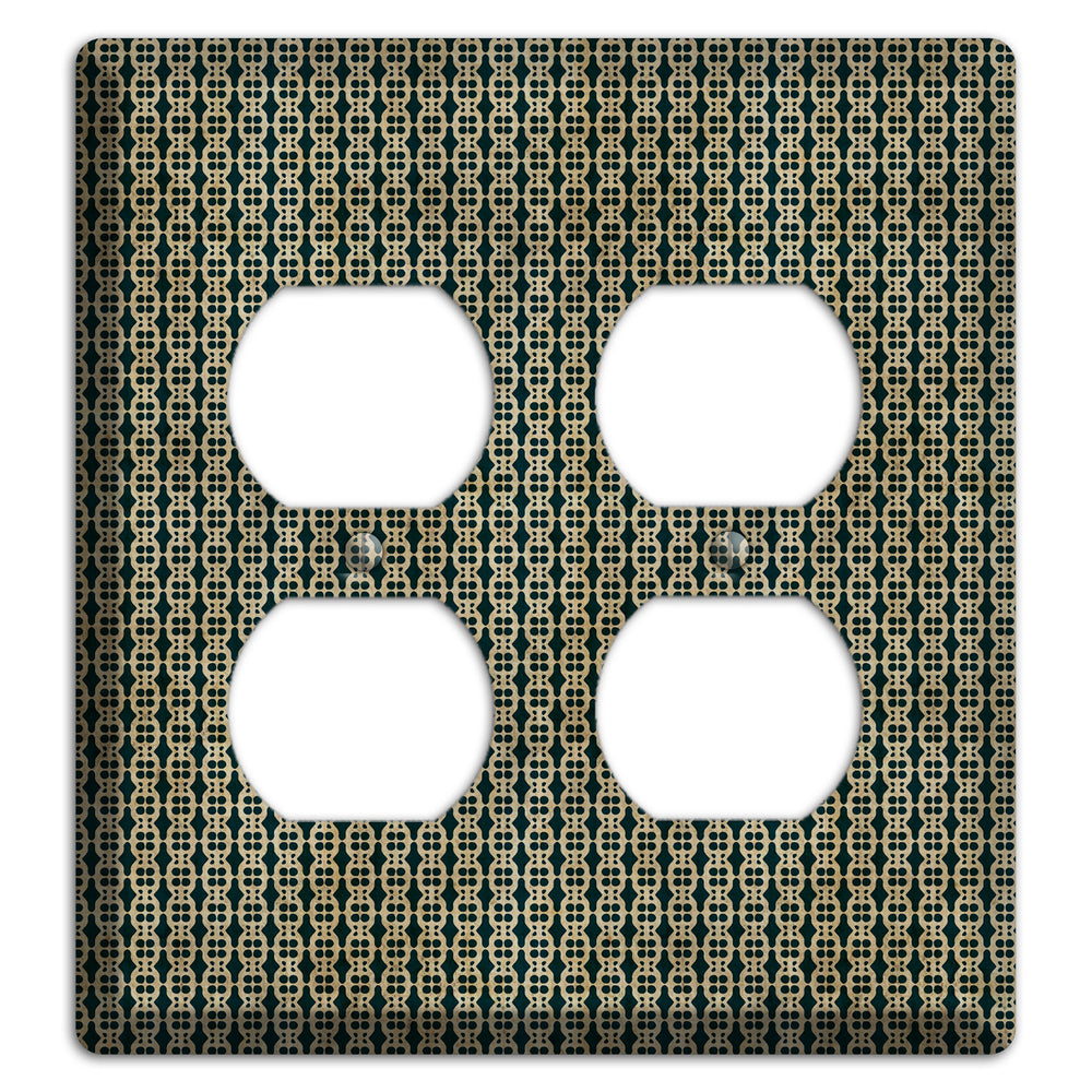 Dark Green Grunge Tiny Tiled Tapestry 3 2 Duplex Wallplate