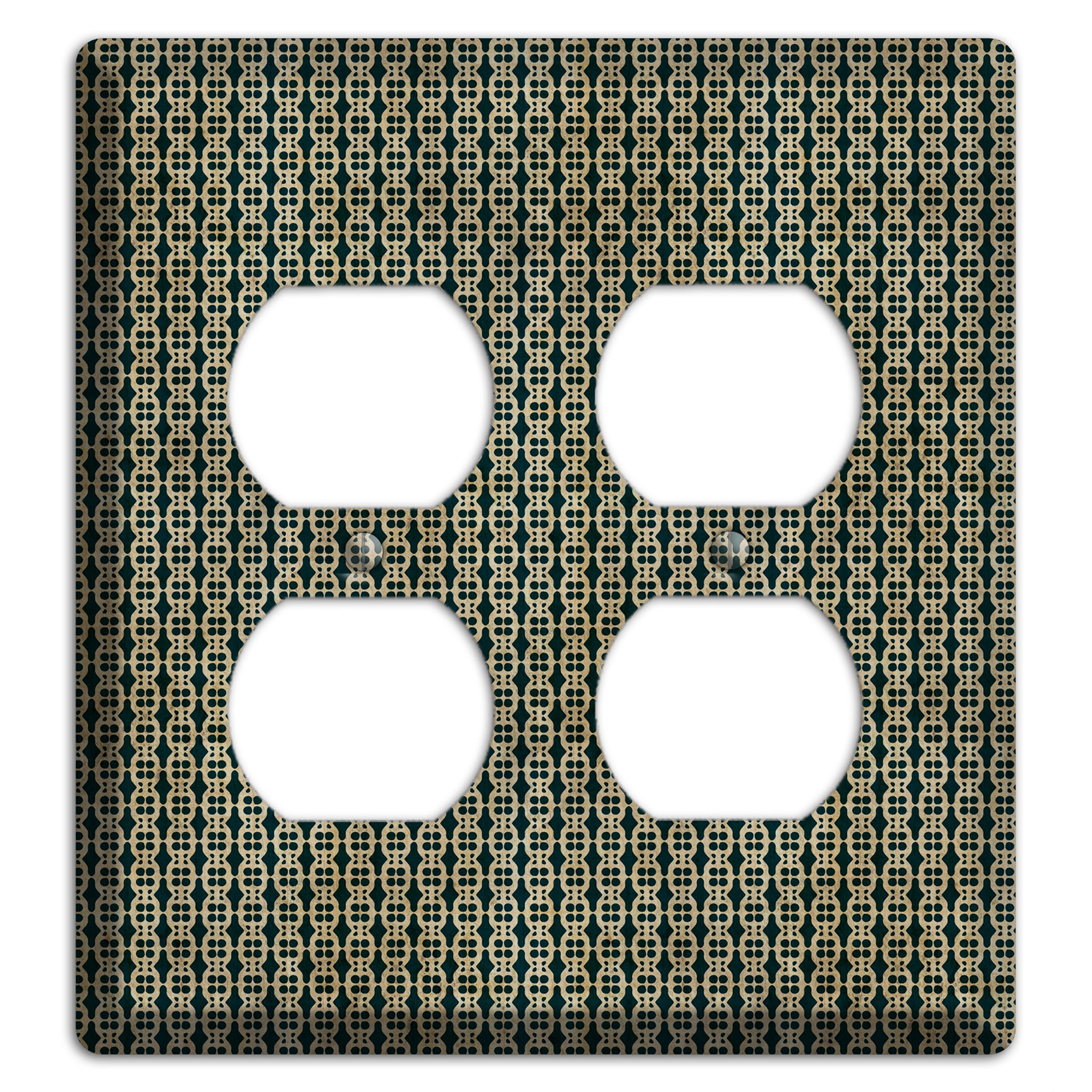Dark Green Grunge Tiny Tiled Tapestry 3 2 Duplex Wallplate