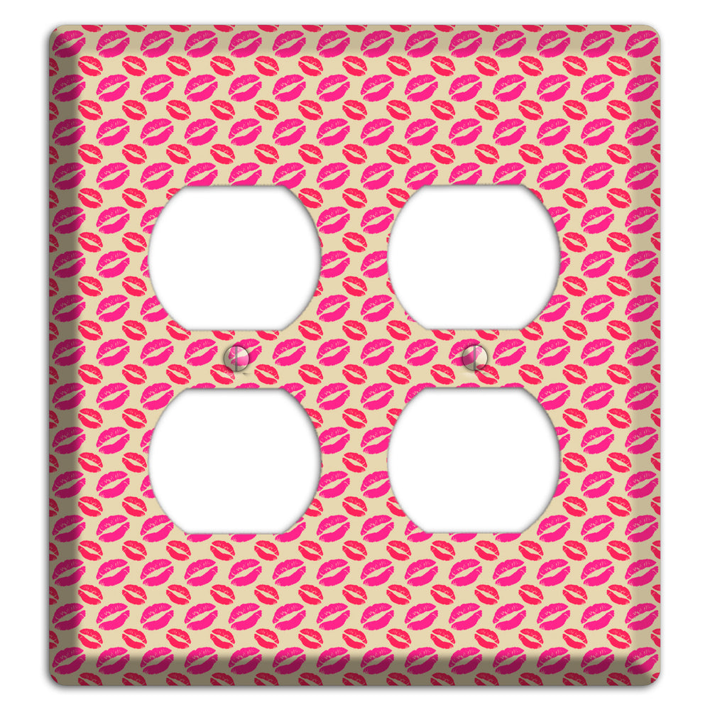 Pink and Red Kisses 2 Duplex Wallplate