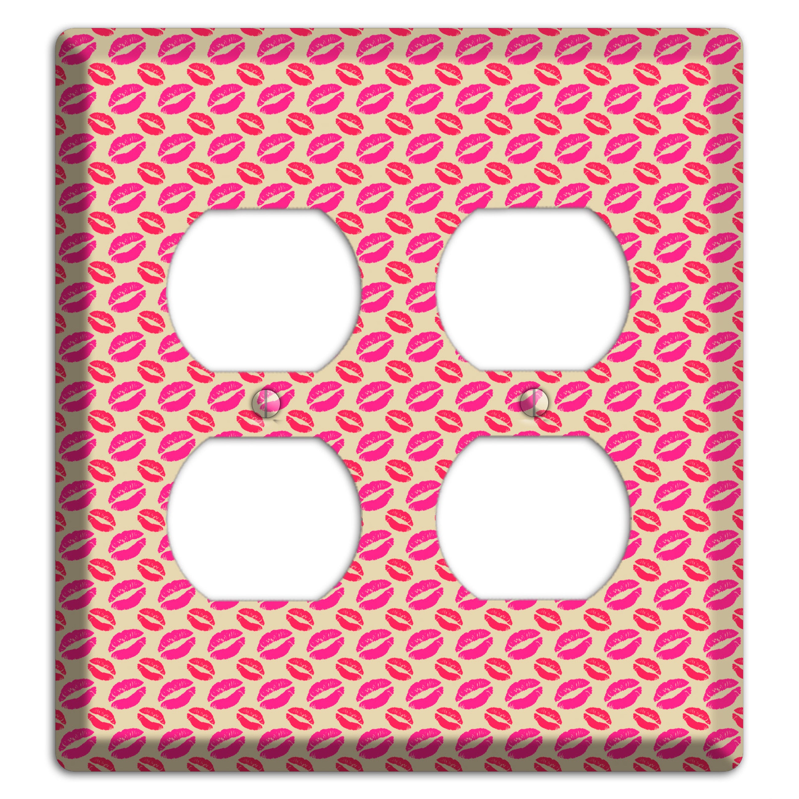 Pink and Red Kisses 2 Duplex Wallplate