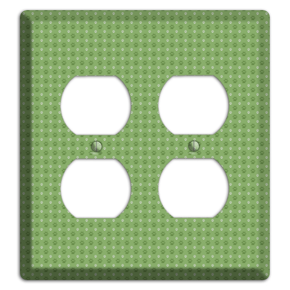 Green Paw Prints 2 Duplex Wallplate