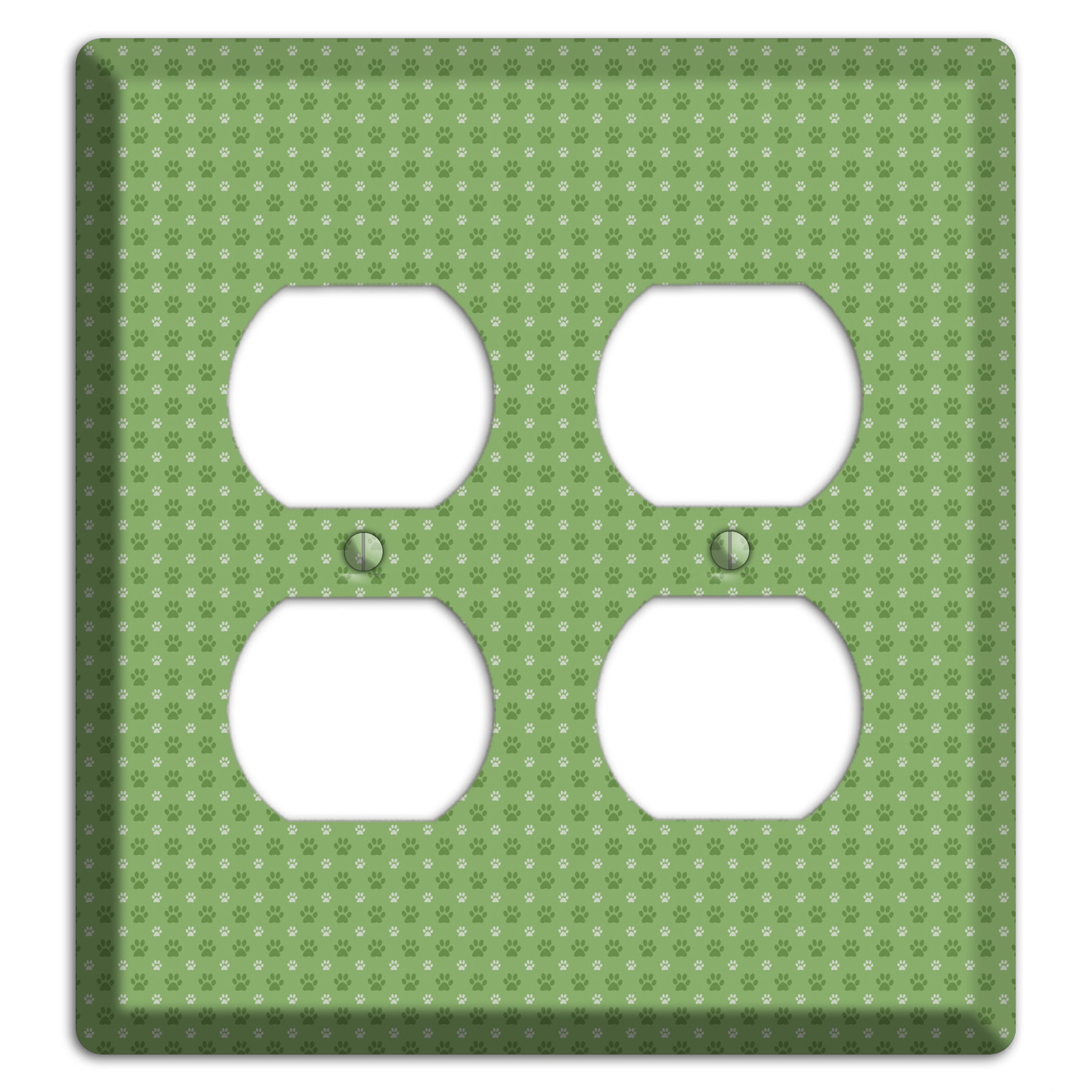 Green Paw Prints 2 Duplex Wallplate