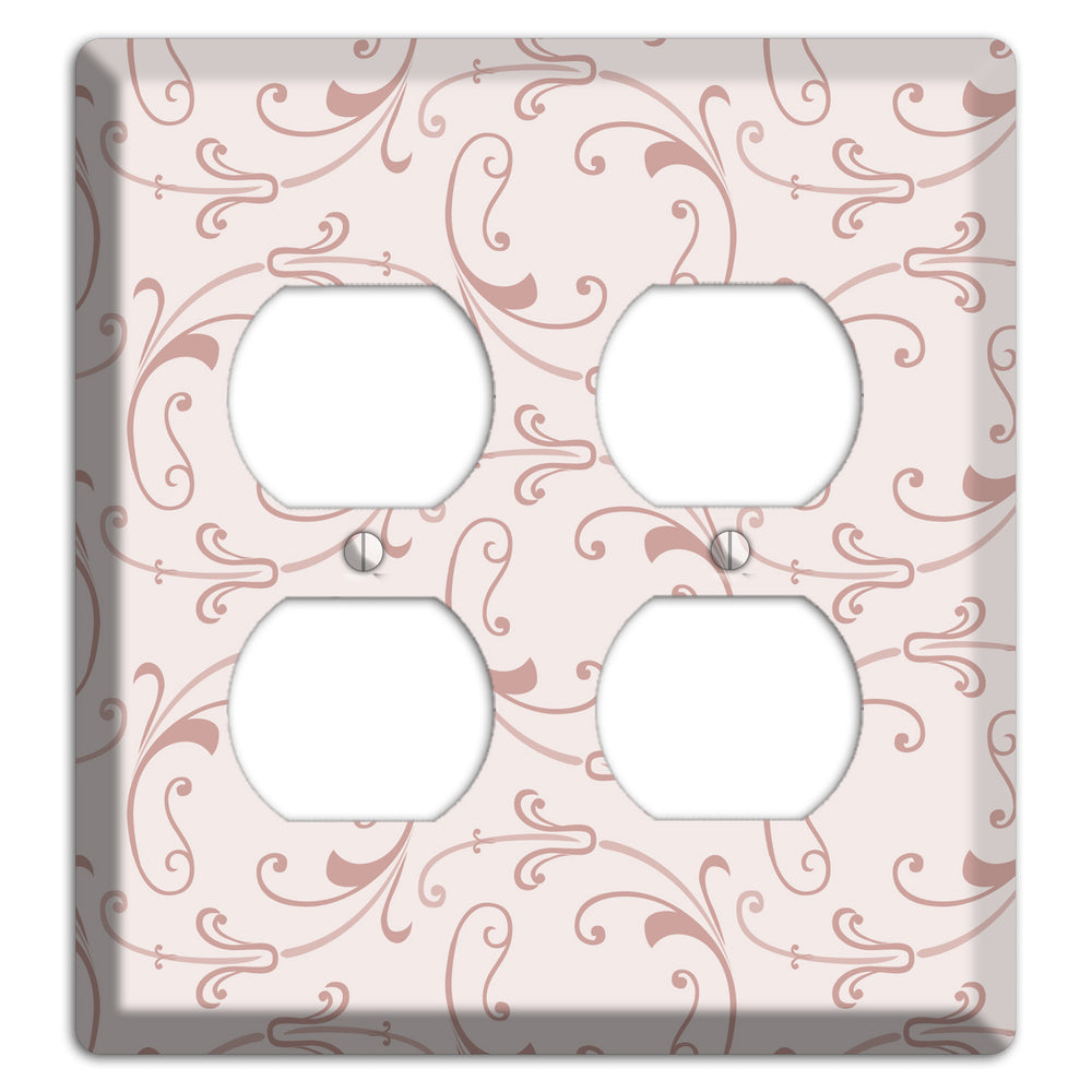 Dusty Rose Victorian Sprig 2 Duplex Wallplate