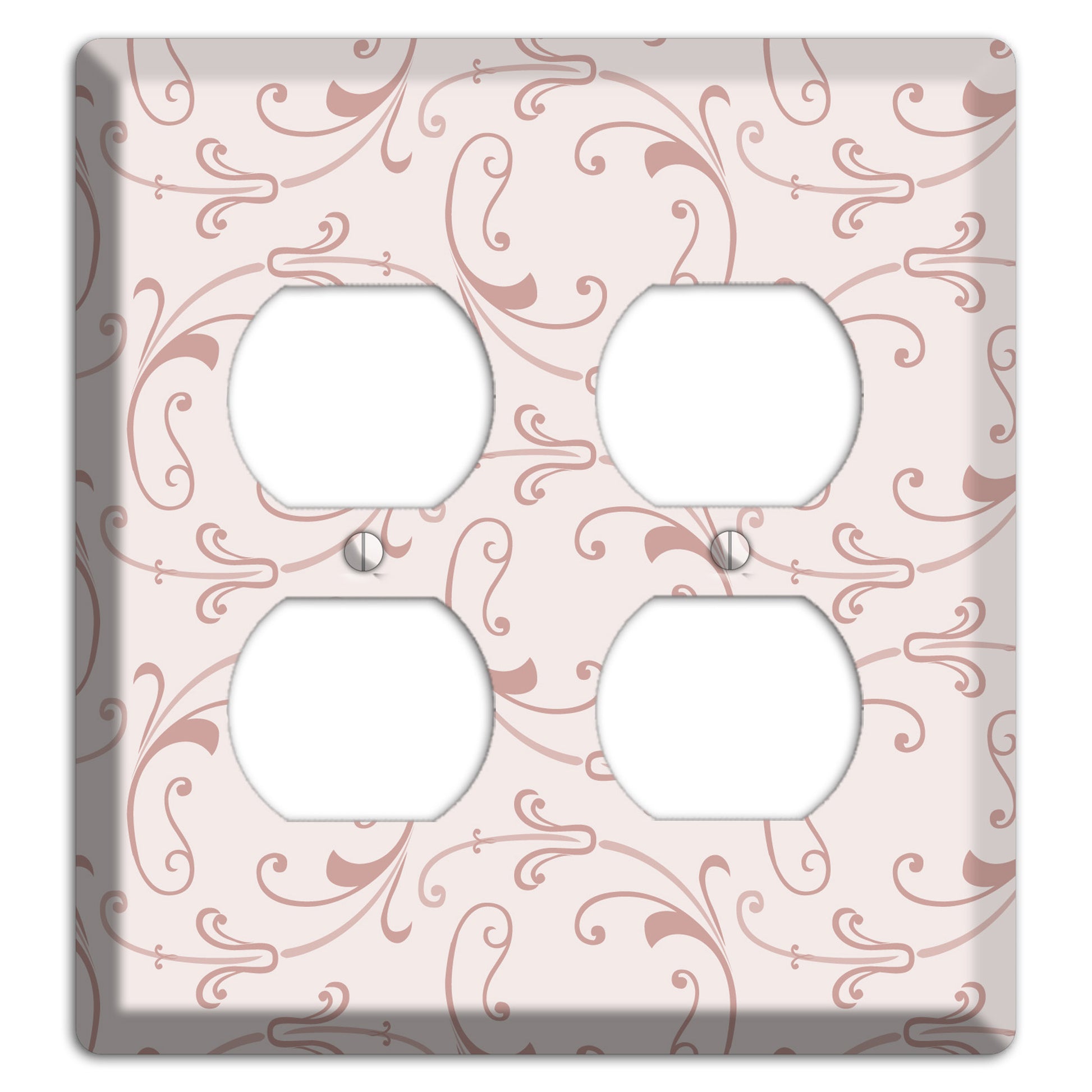 Dusty Rose Victorian Sprig 2 Duplex Wallplate