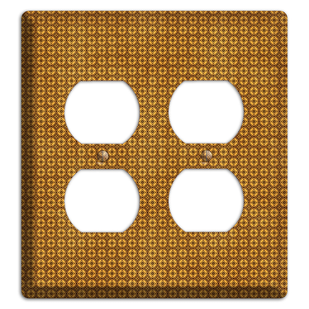 Multi Maroon Orange Arabesque 2 Duplex Wallplate
