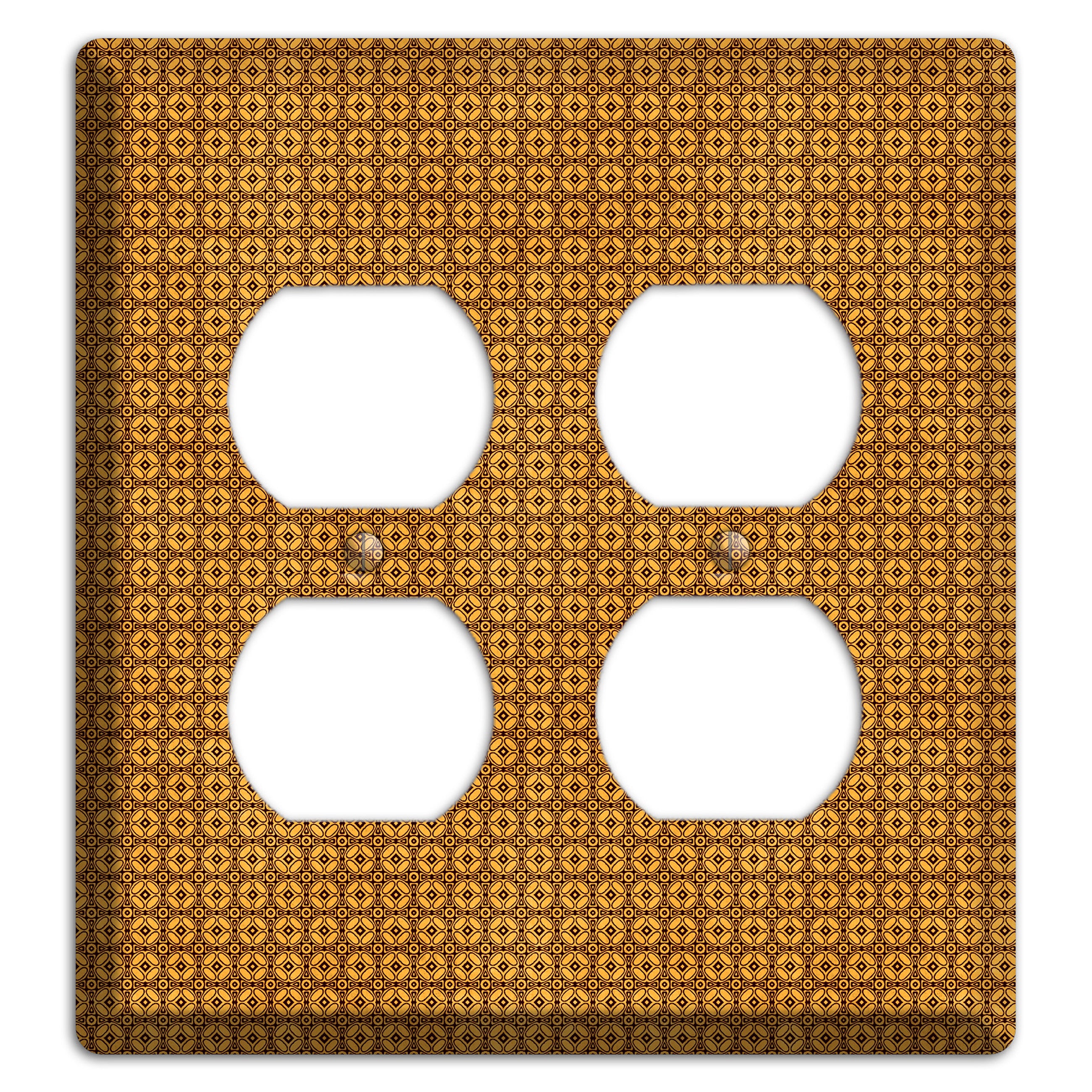 Multi Maroon Orange Arabesque 2 Duplex Wallplate