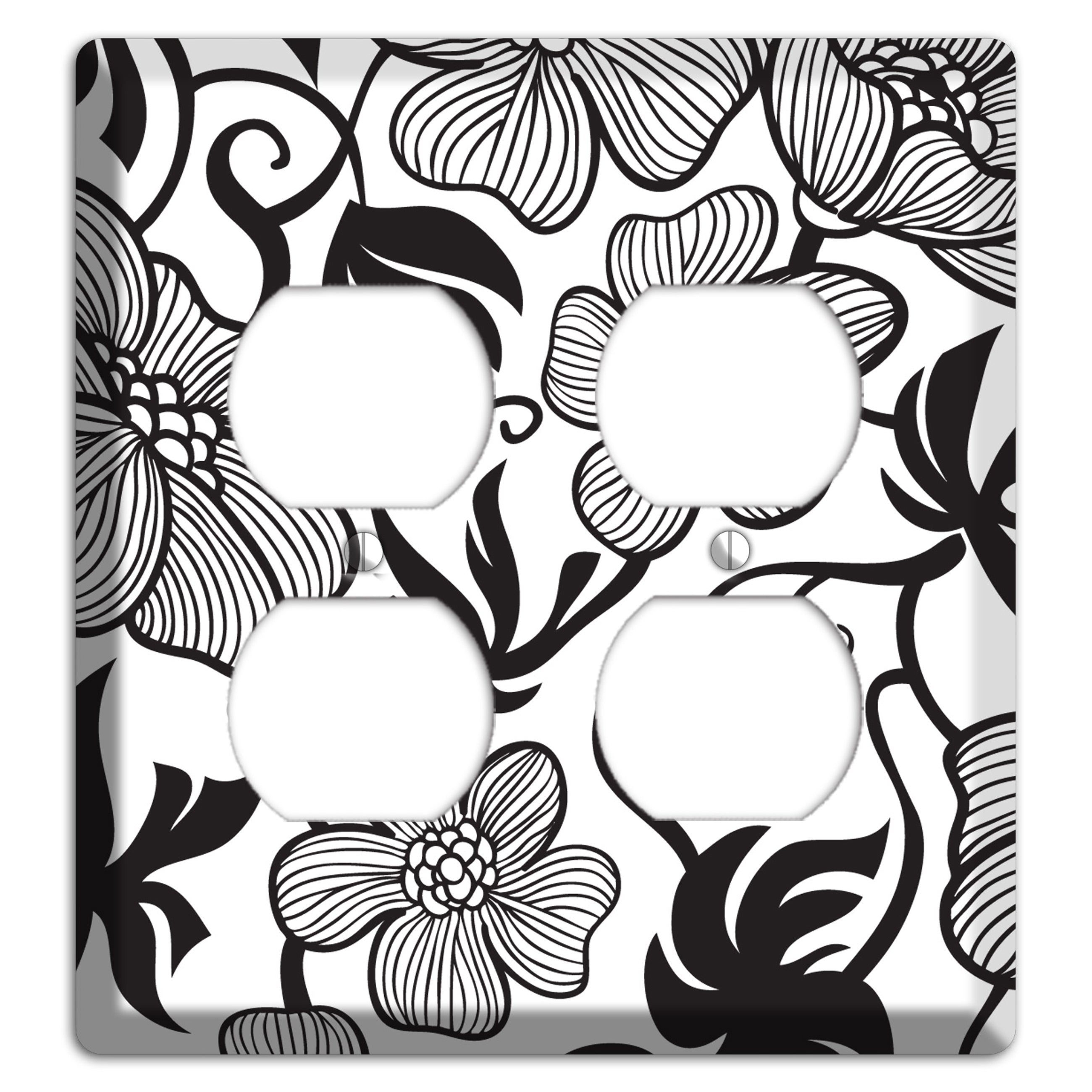 White with Black Tropical 2 Duplex Wallplate