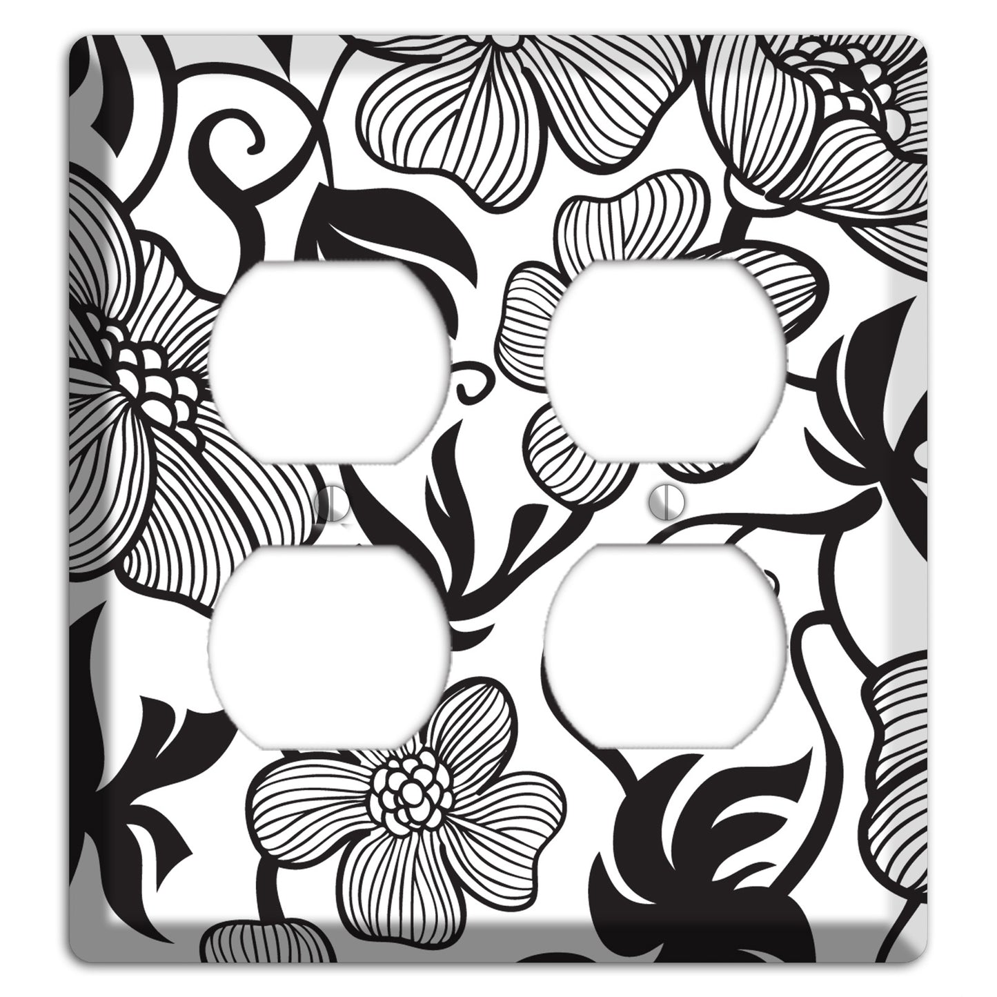 White with Black Tropical 2 Duplex Wallplate