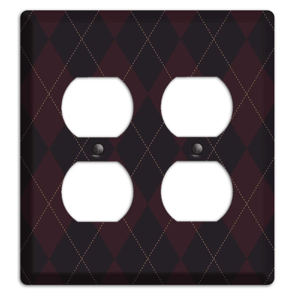 Black Argyle 2 Duplex Wallplate