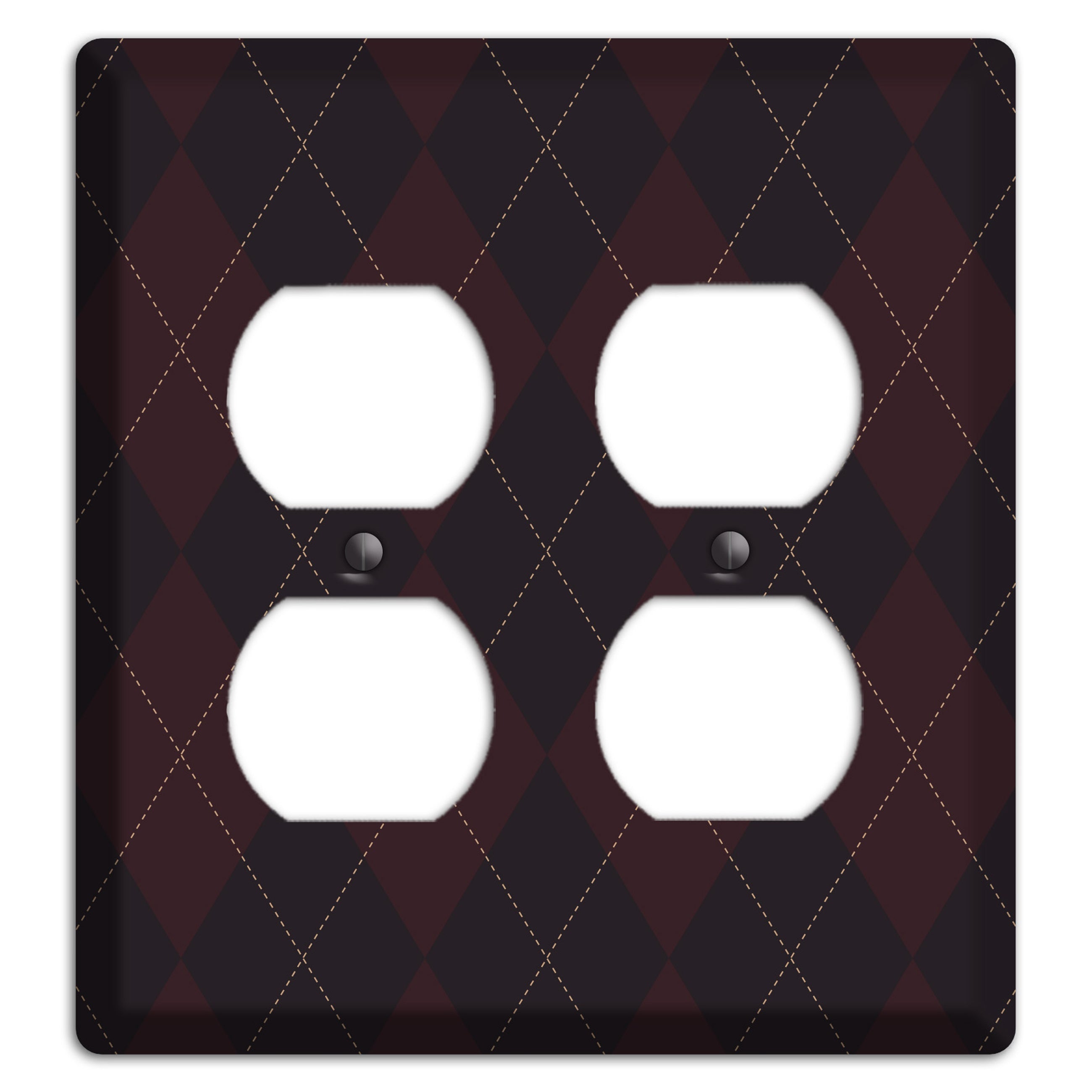 Black Argyle 2 Duplex Wallplate