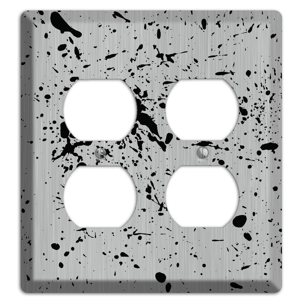 Ink Splash 4 Stainless Steel 2 Duplex Wallplate