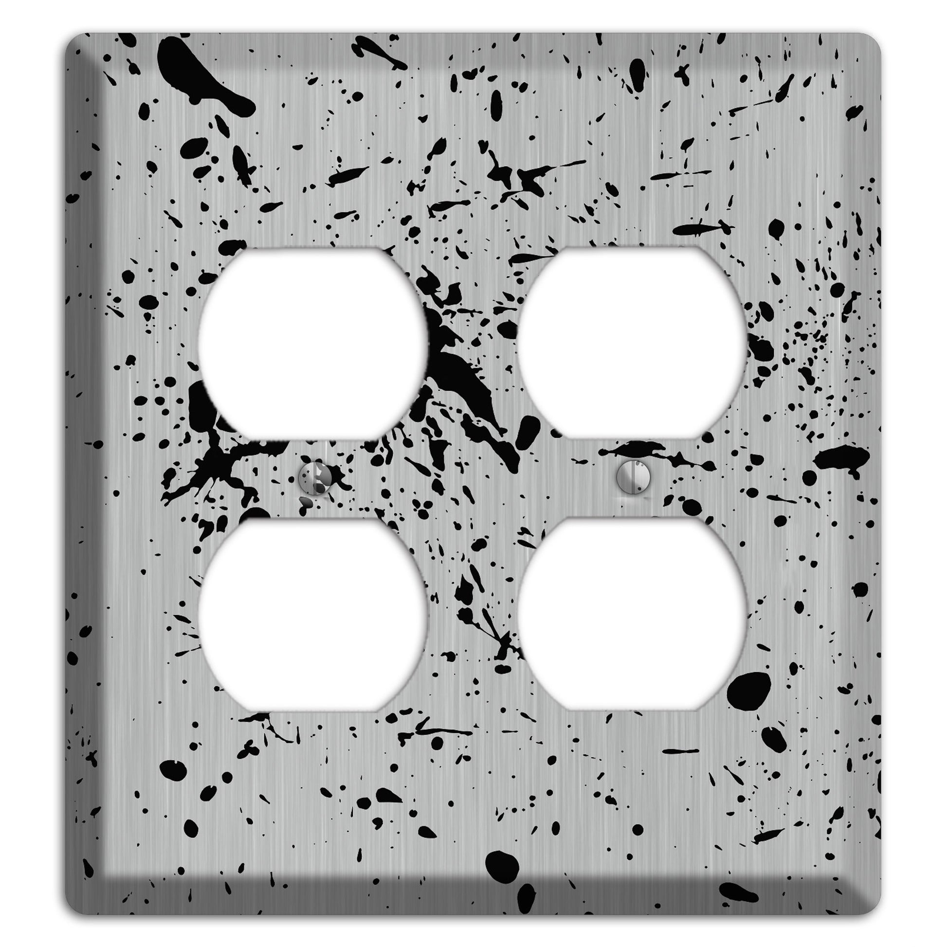Ink Splash 4 Stainless 2 Duplex Wallplate