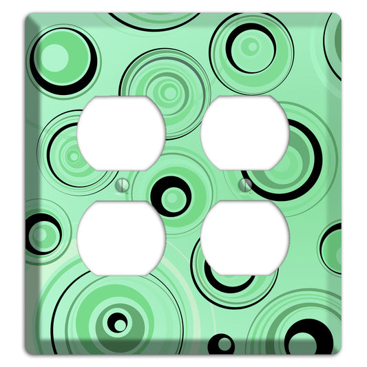 Mint Green Circles 2 Duplex Wallplate