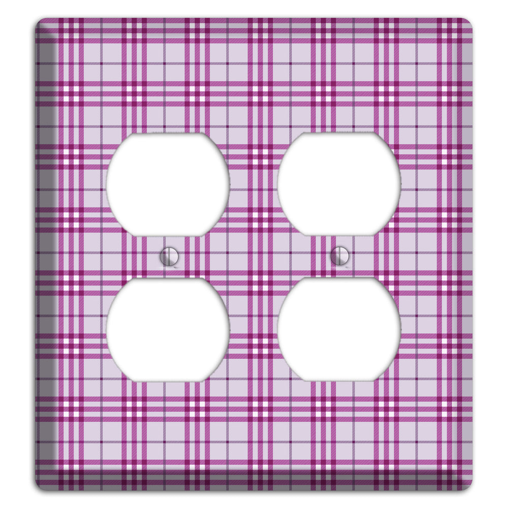 Purple Plaid 2 Duplex Wallplate