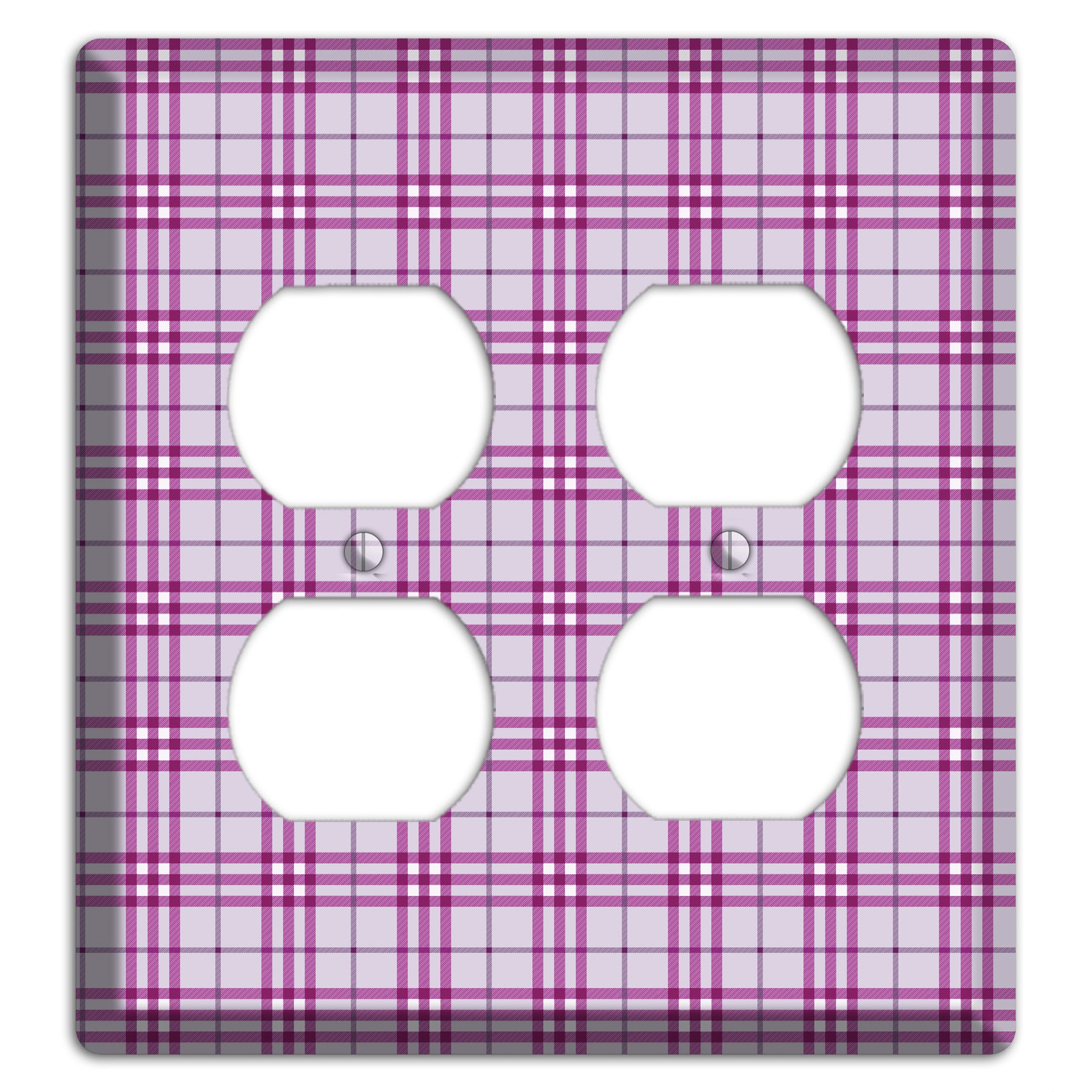 Purple Plaid 2 Duplex Wallplate
