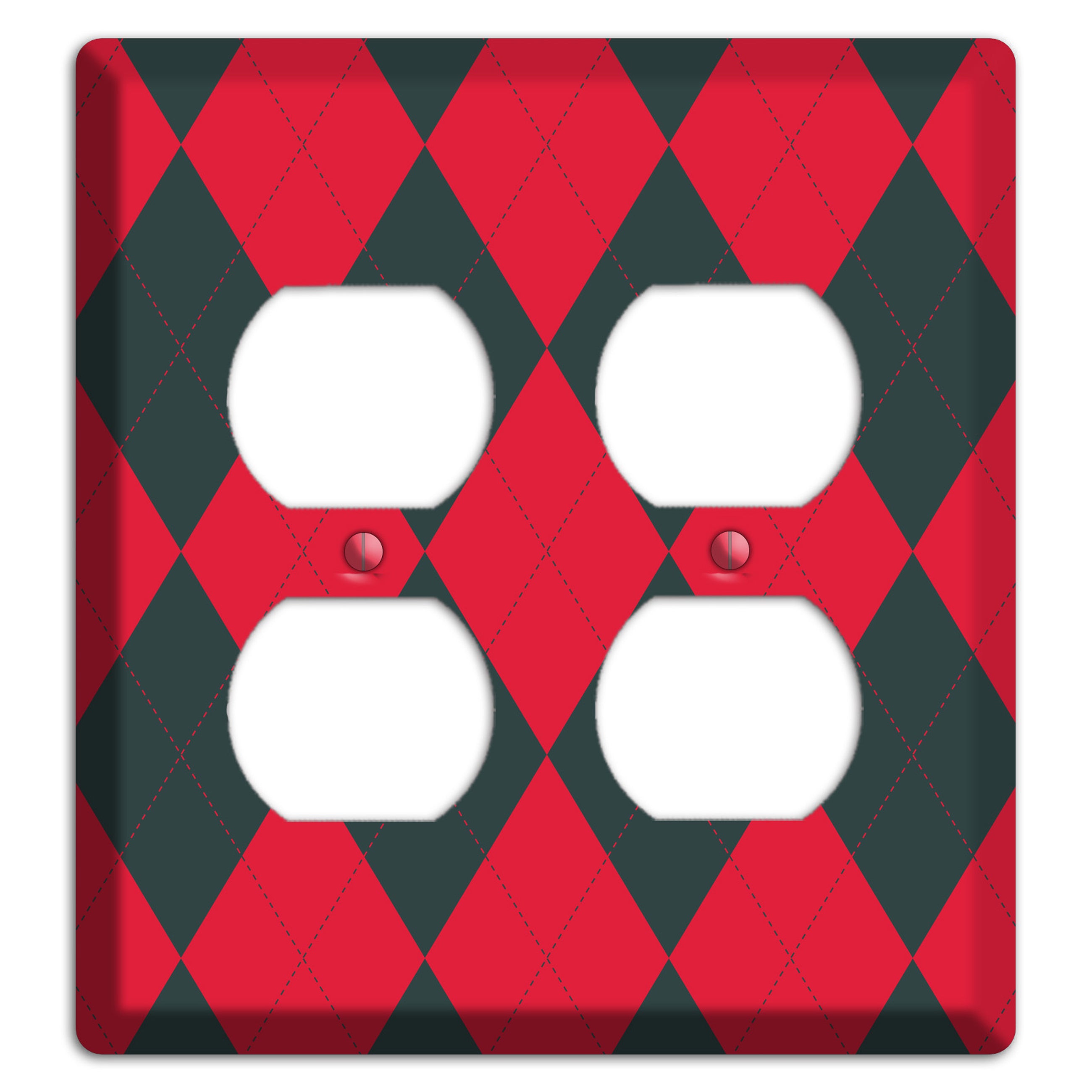 Red and Black Argyle 2 Duplex Wallplate