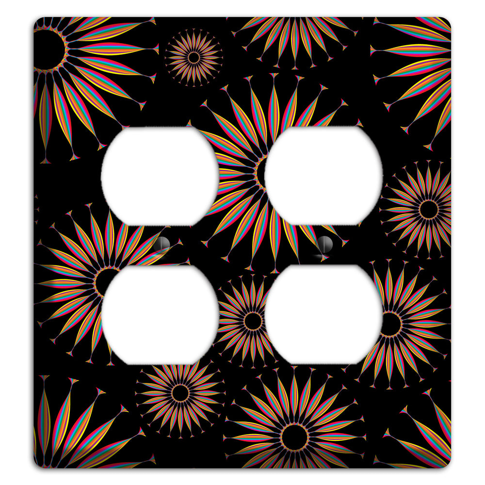Black with Multi Suzani 2 Duplex Wallplate