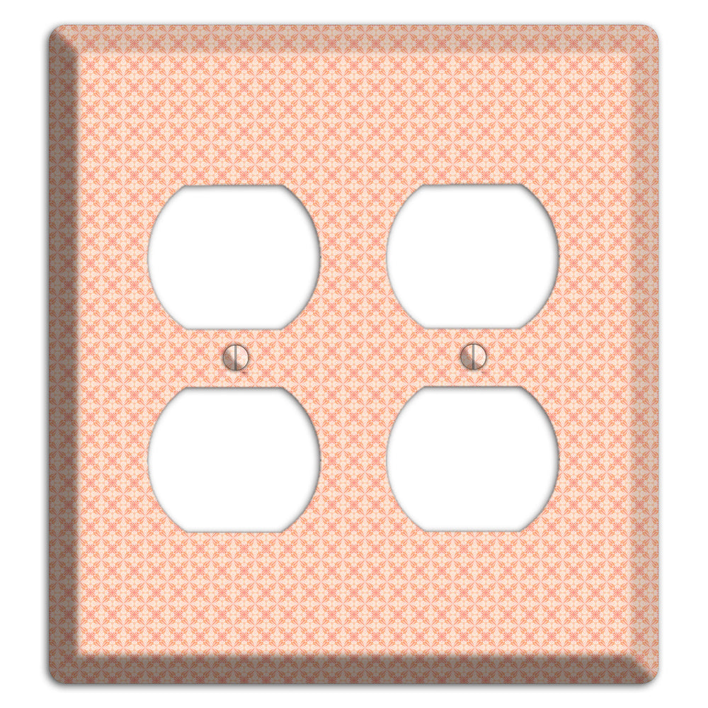 Peach Quatrefoil 2 Duplex Wallplate