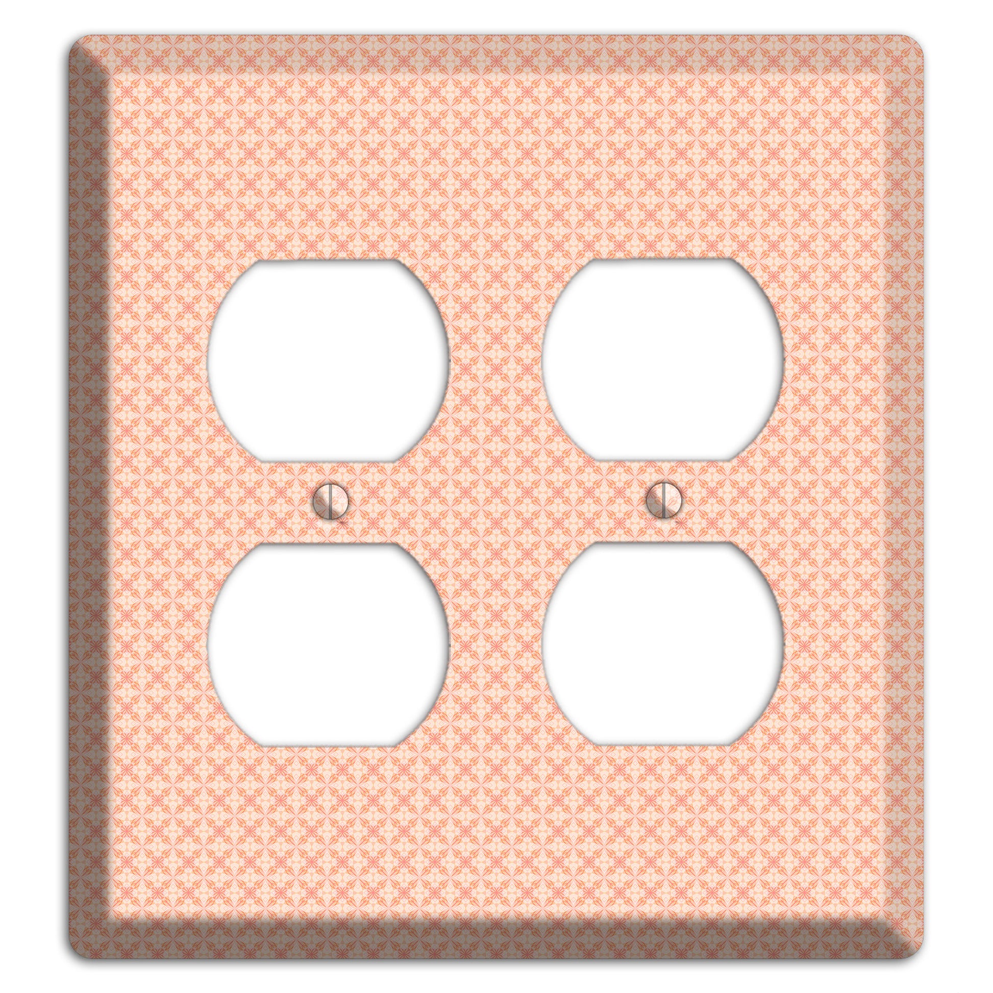 Peach Quatrefoil 2 Duplex Wallplate