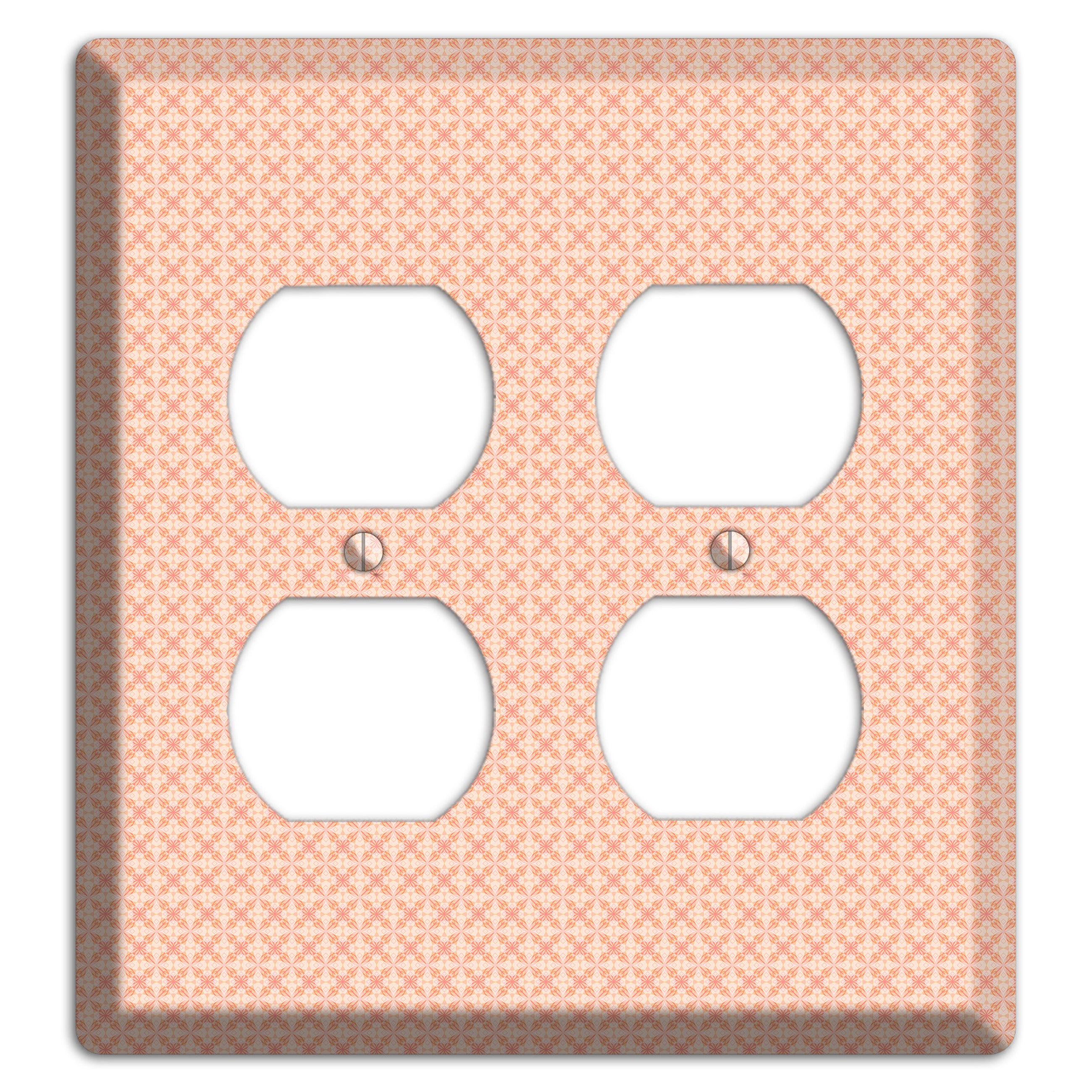 Peach Quatrefoil 2 Duplex Wallplate