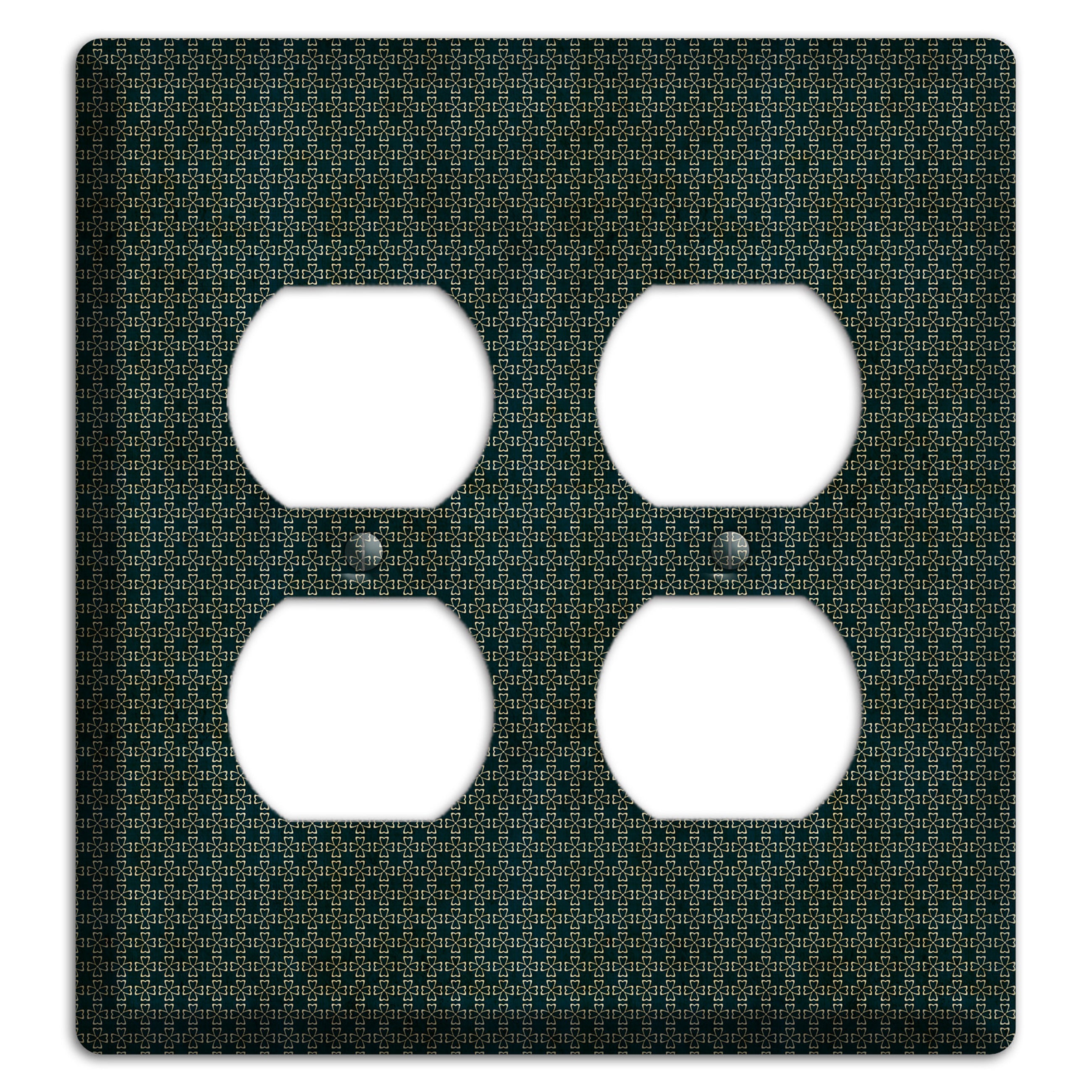 Dark Green Grunge Tiny Arabesque 2 Duplex Wallplate