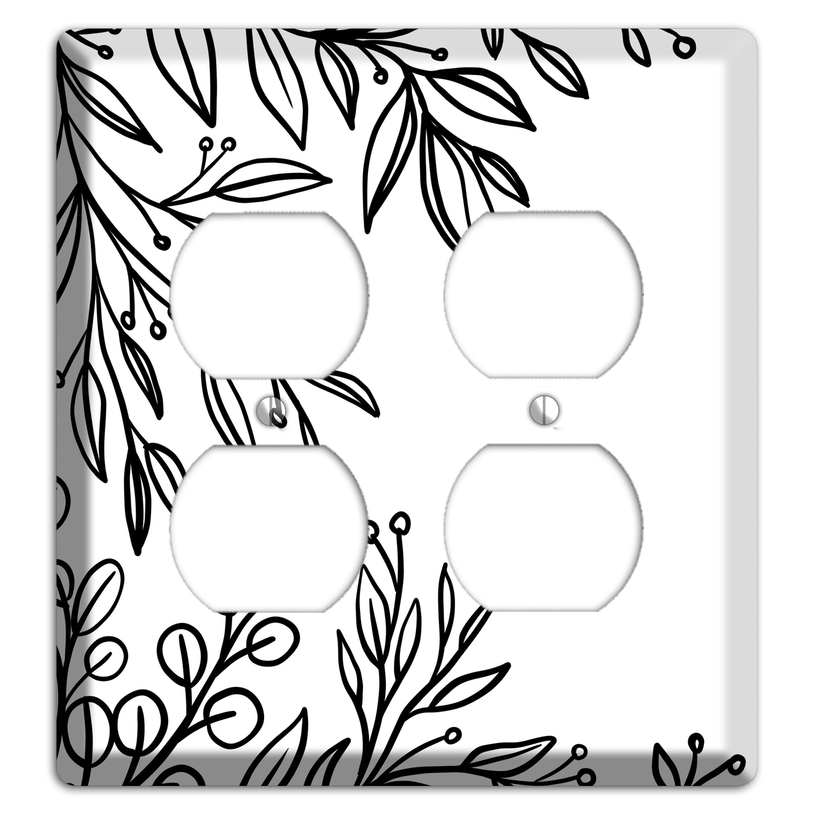 Hand-Drawn Floral 1 2 Duplex Wallplate