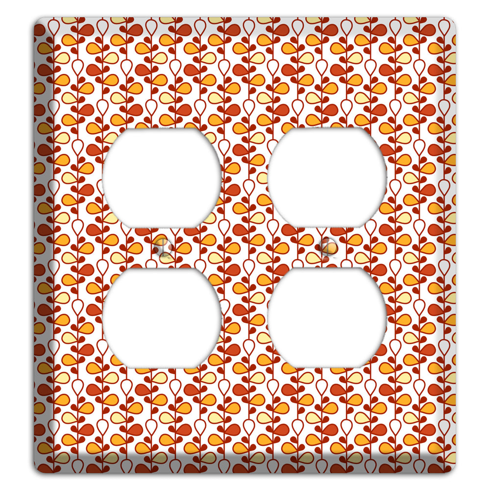 White Teardrop Vine 2 Duplex Wallplate