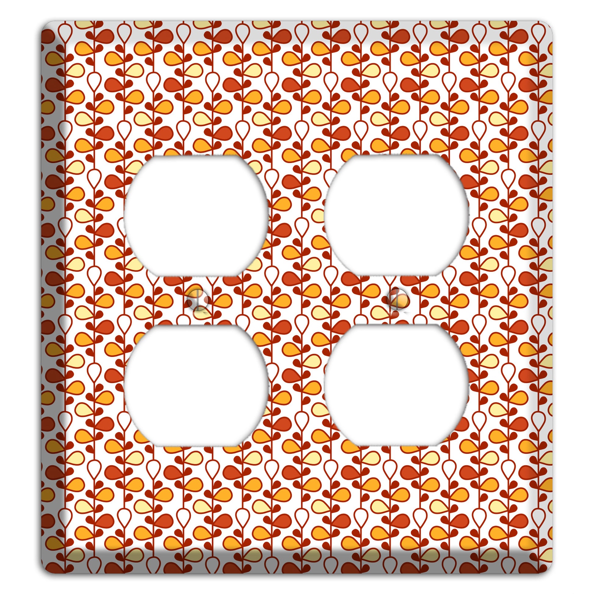 White Teardrop Vine 2 Duplex Wallplate