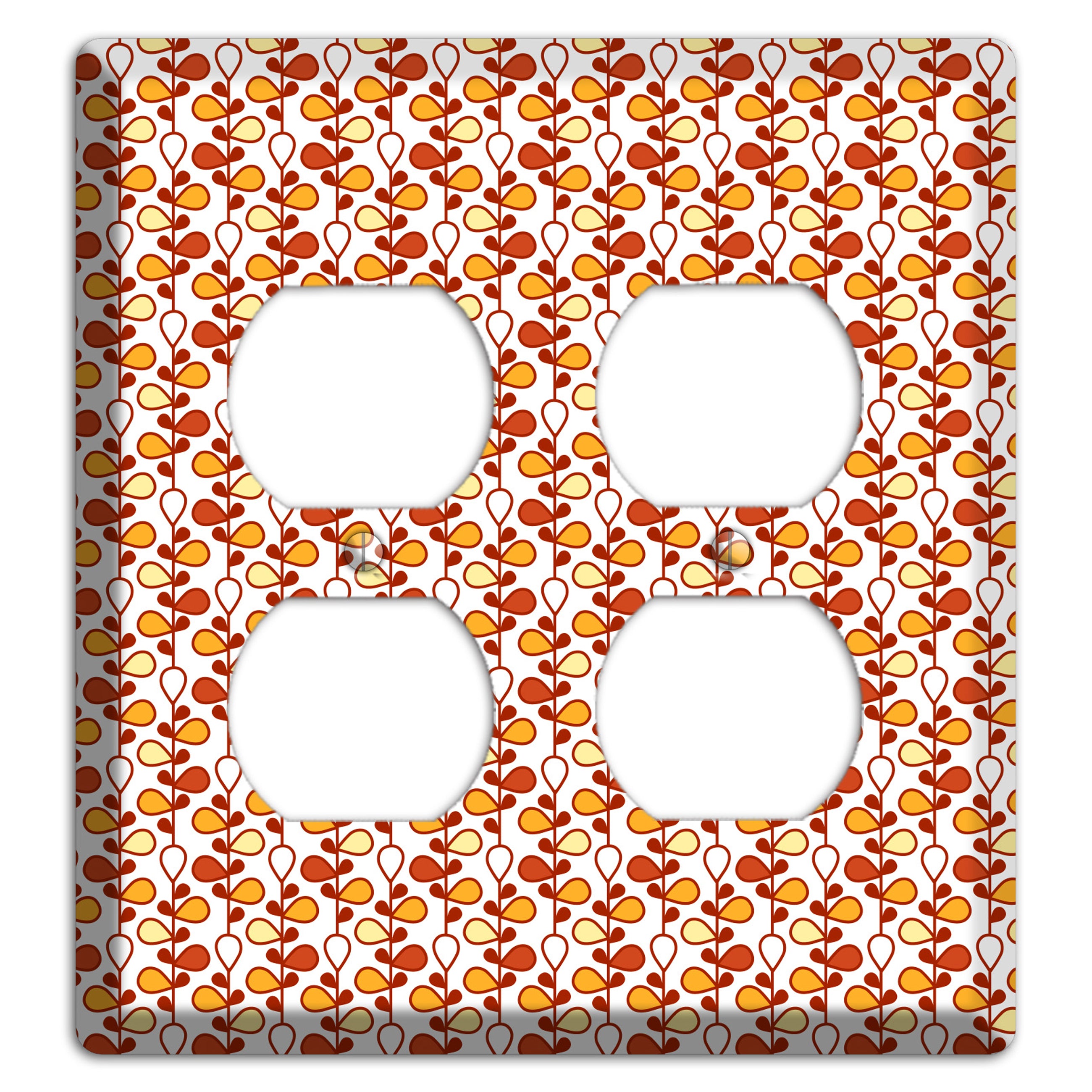 White Teardrop Vine 2 Duplex Wallplate