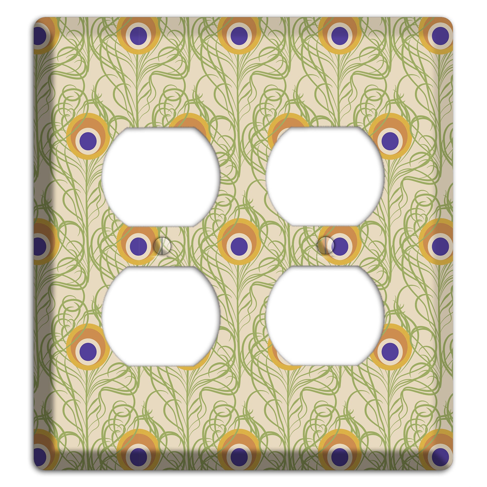 Nouveau Peacock 2 Duplex Wallplate