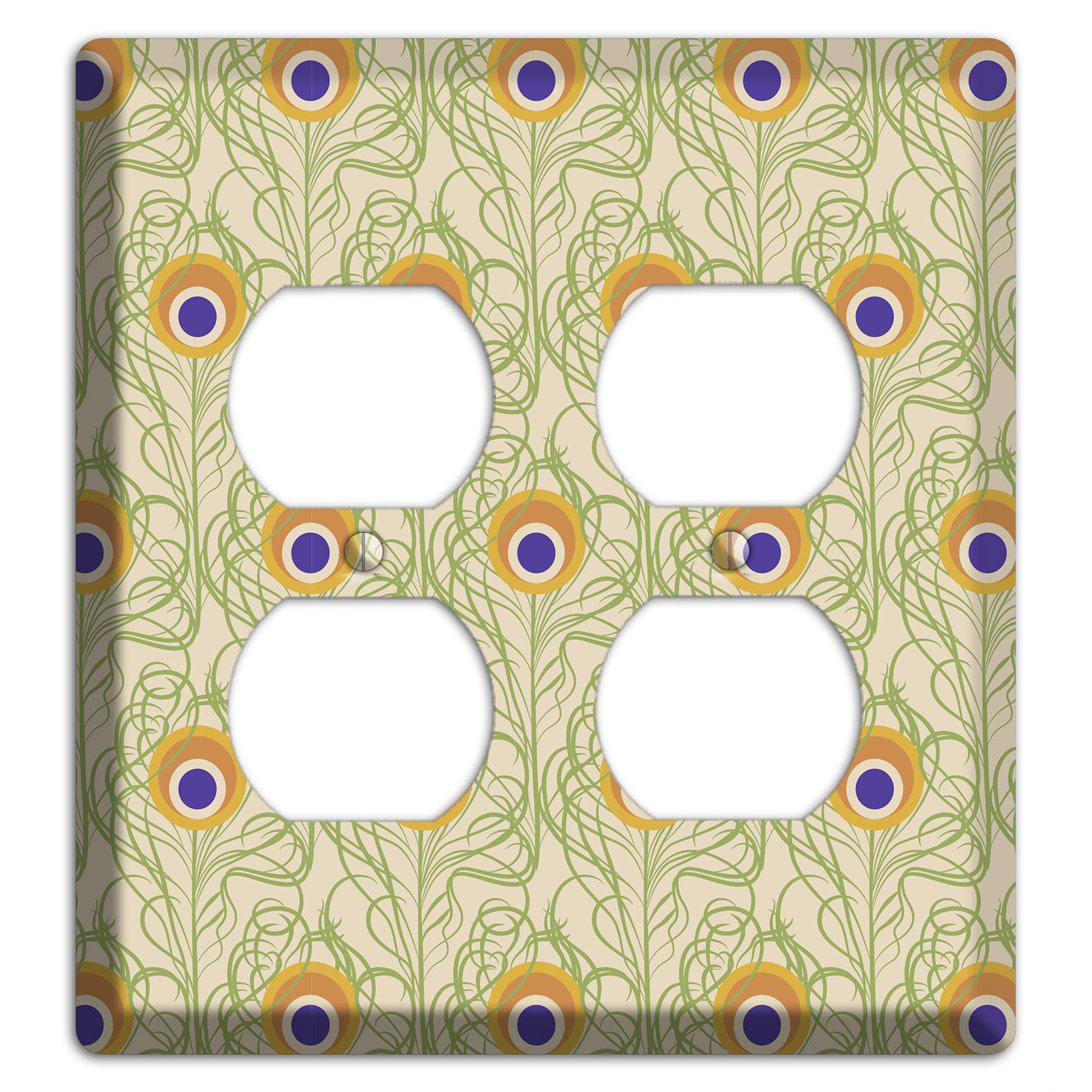 Nouveau Peacock 2 Duplex Wallplate