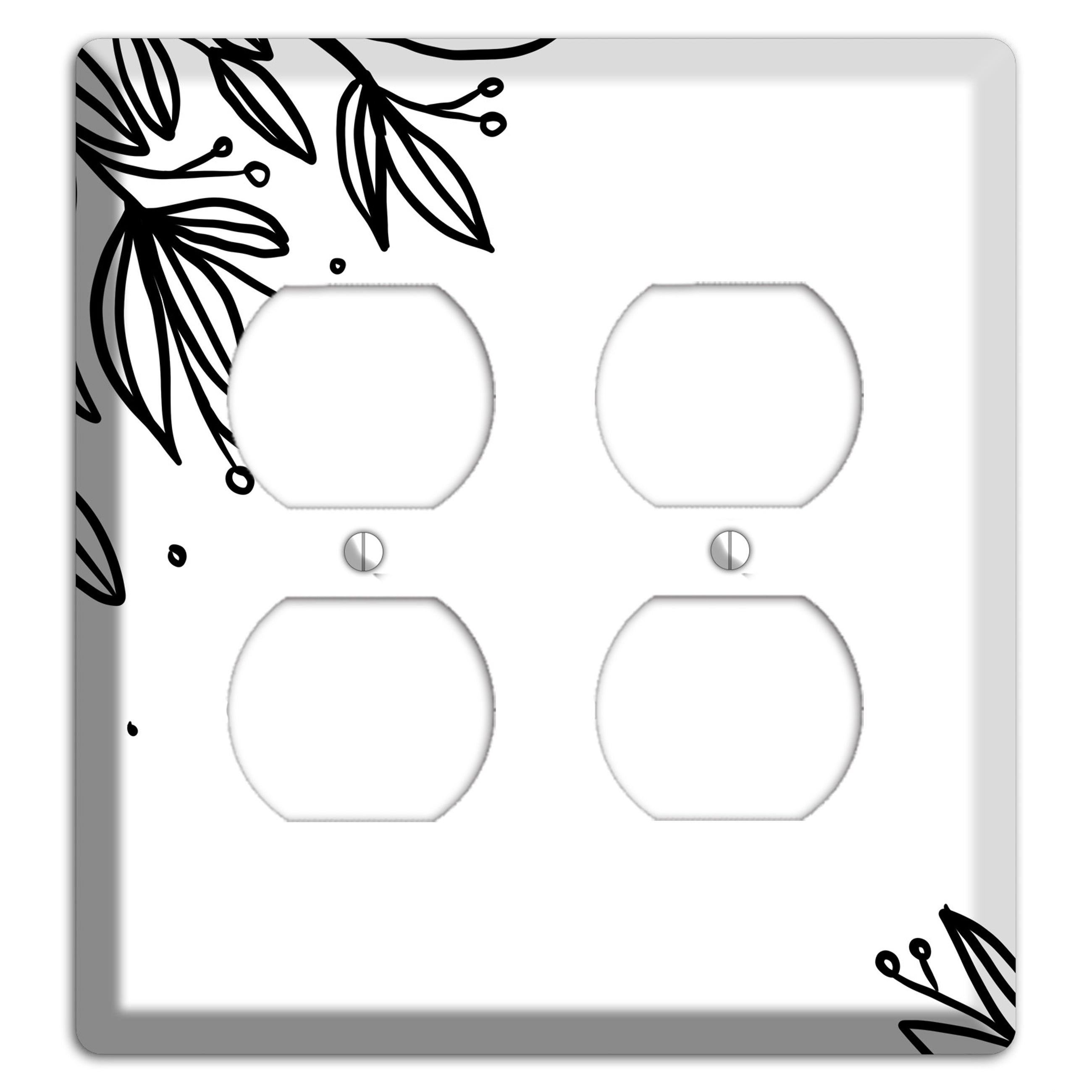 Hand-Drawn Floral 9 2 Duplex Wallplate