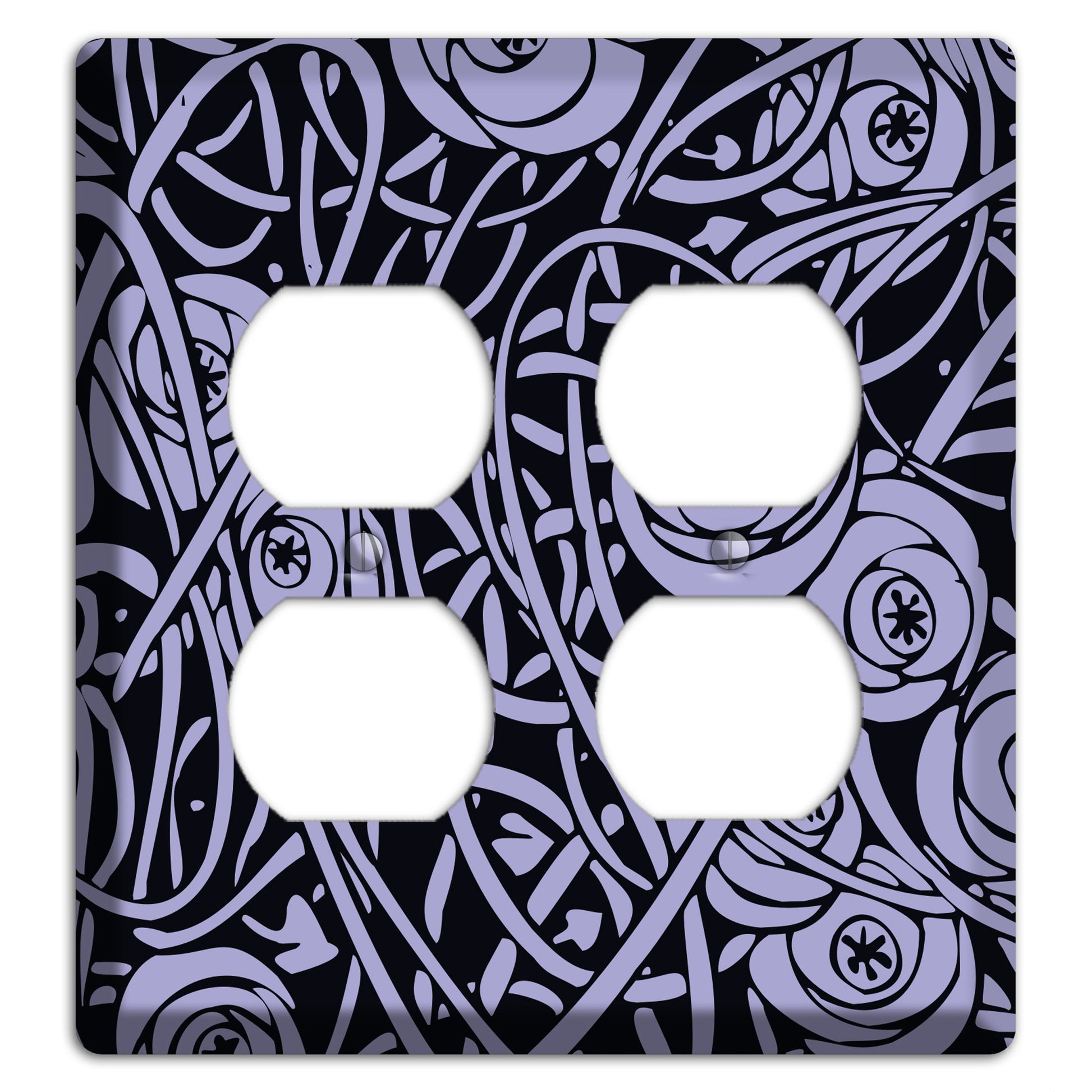 Lilac Deco Floral 2 Duplex Wallplate