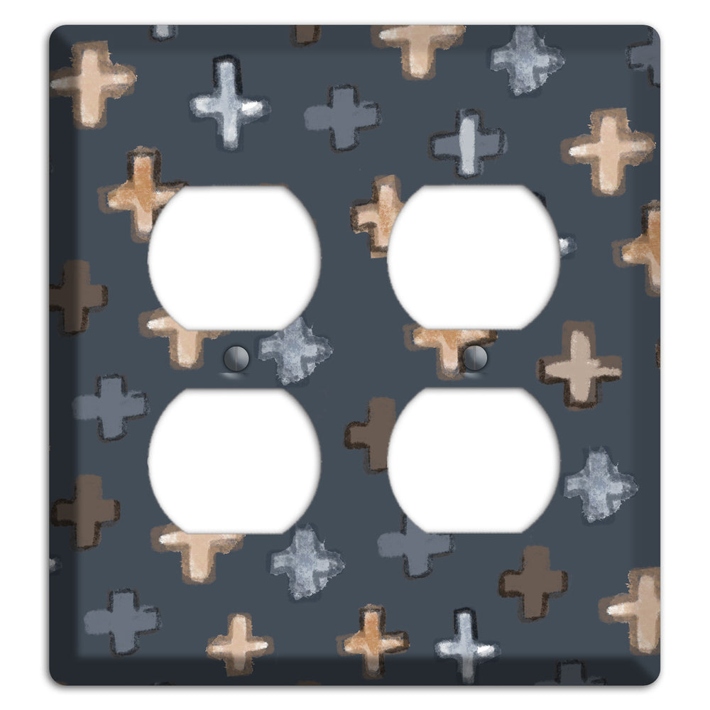 Navy Plus Signs 2 Duplex Wallplate
