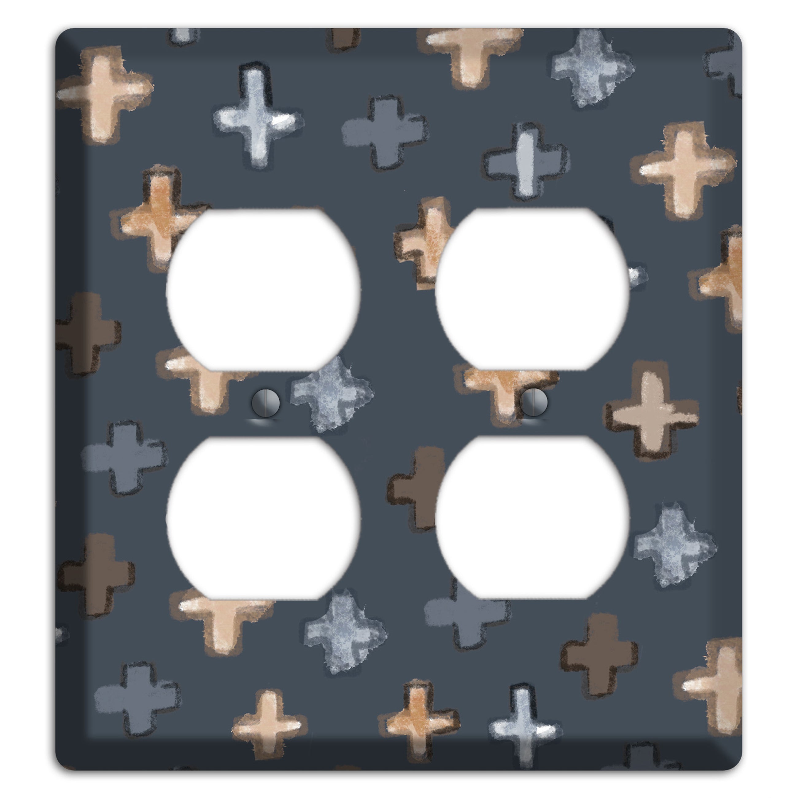 Navy Plus Signs 2 Duplex Wallplate
