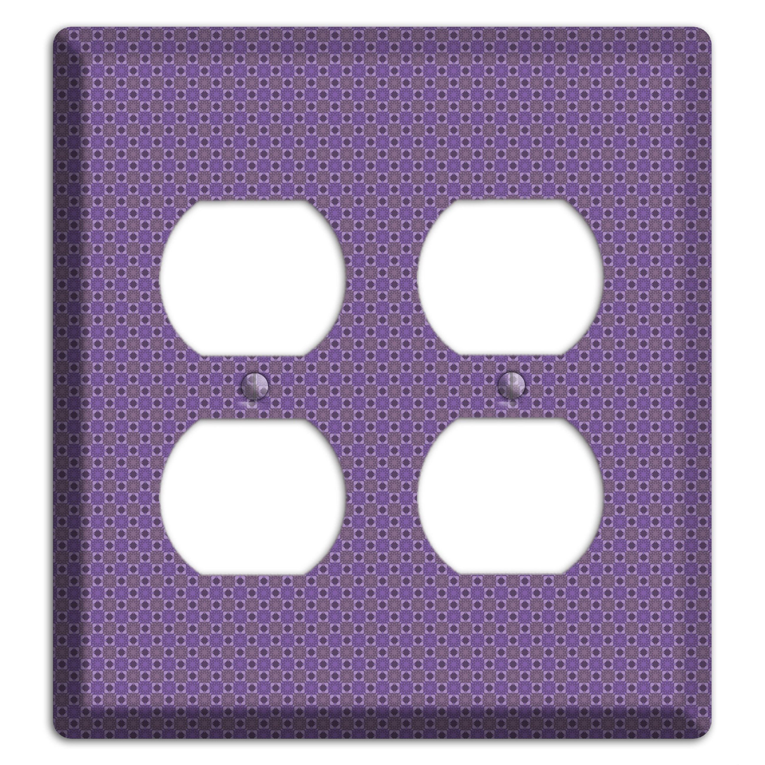 Multi Purple Tiled 2 Duplex Wallplate