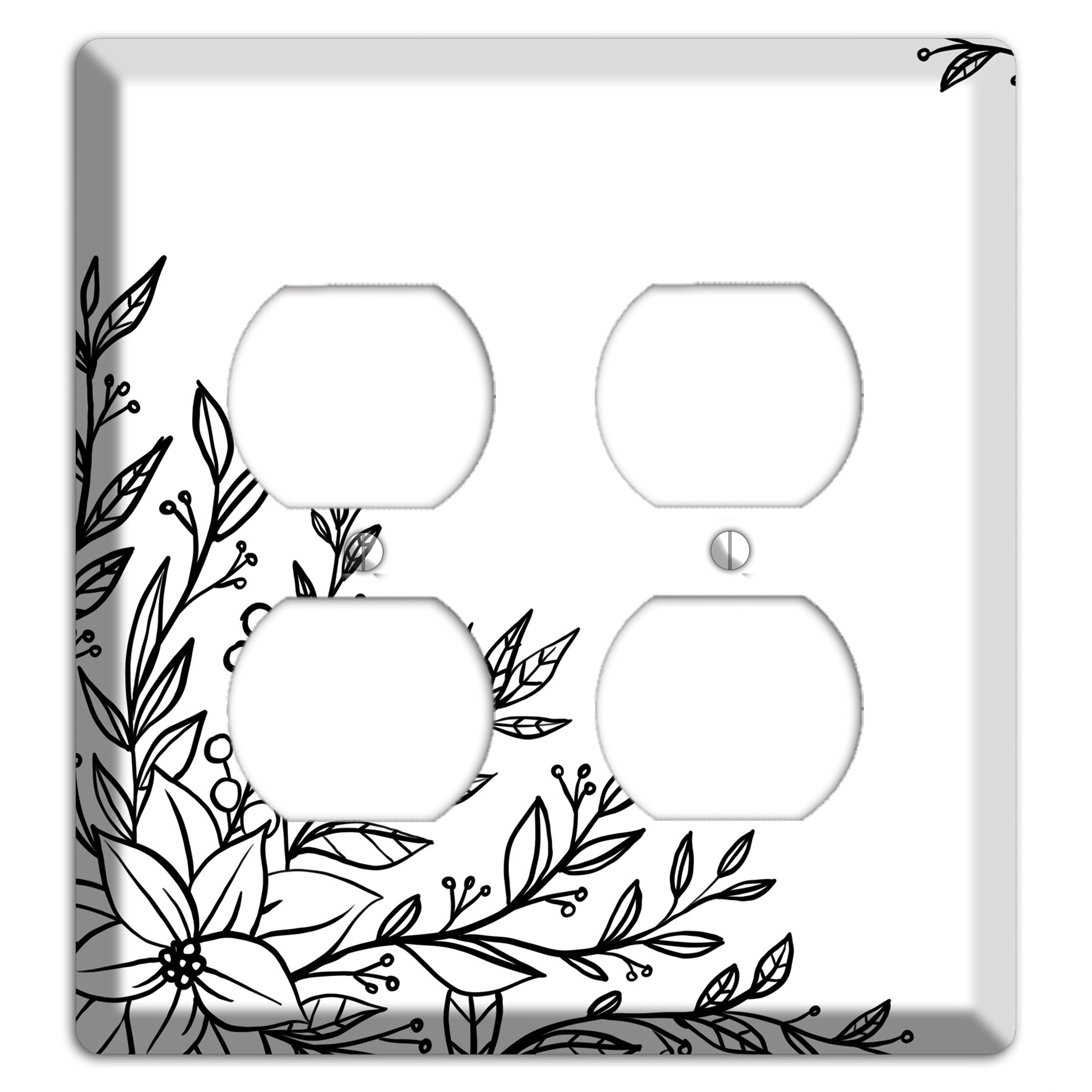 Hand-Drawn Floral 7 2 Duplex Wallplate