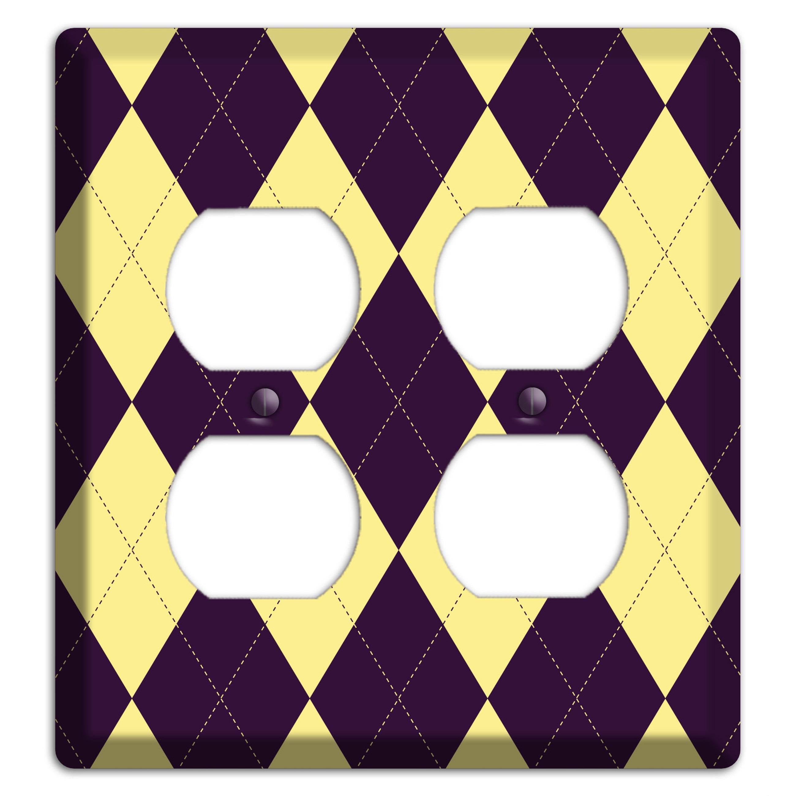 Yellow and Black Argyle 2 Duplex Wallplate