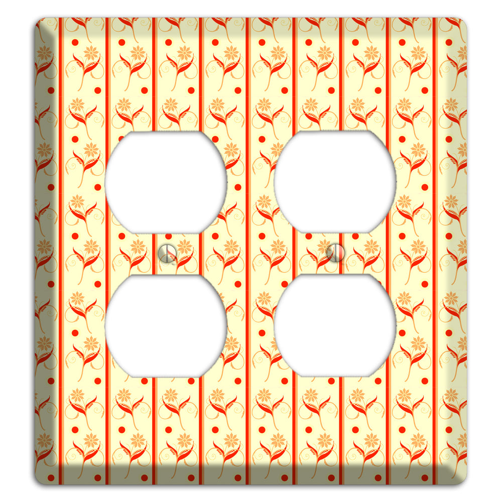 Yellow Floral Pattern 2 Duplex Wallplate